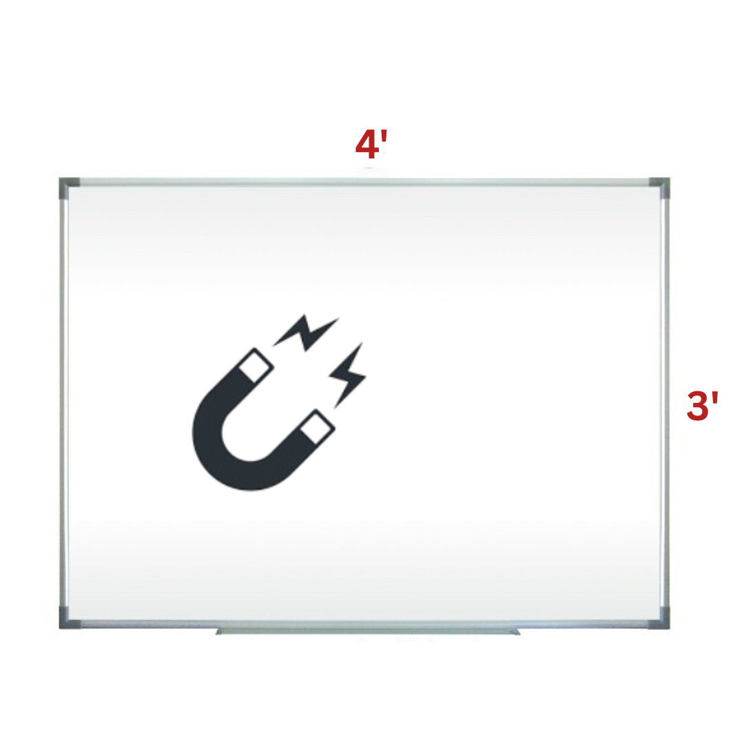 90 × 120 cm Magnetic Whiteboard Single Side (3′ × 4′)
