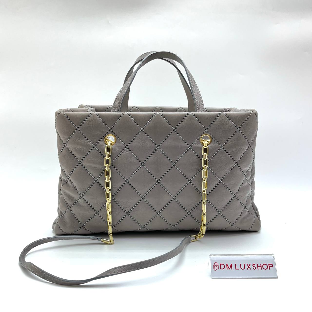 Chanel Grey Calfskin Shopping Tote GHW (Serial 14)