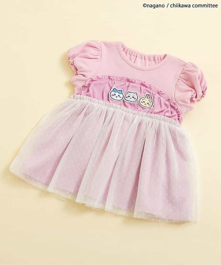 🇯🇵預訂 日本直送🇯🇵Apres les cours x Chiikawa系列兩色人物貼花薄紗拼接羅紋短袖上衣