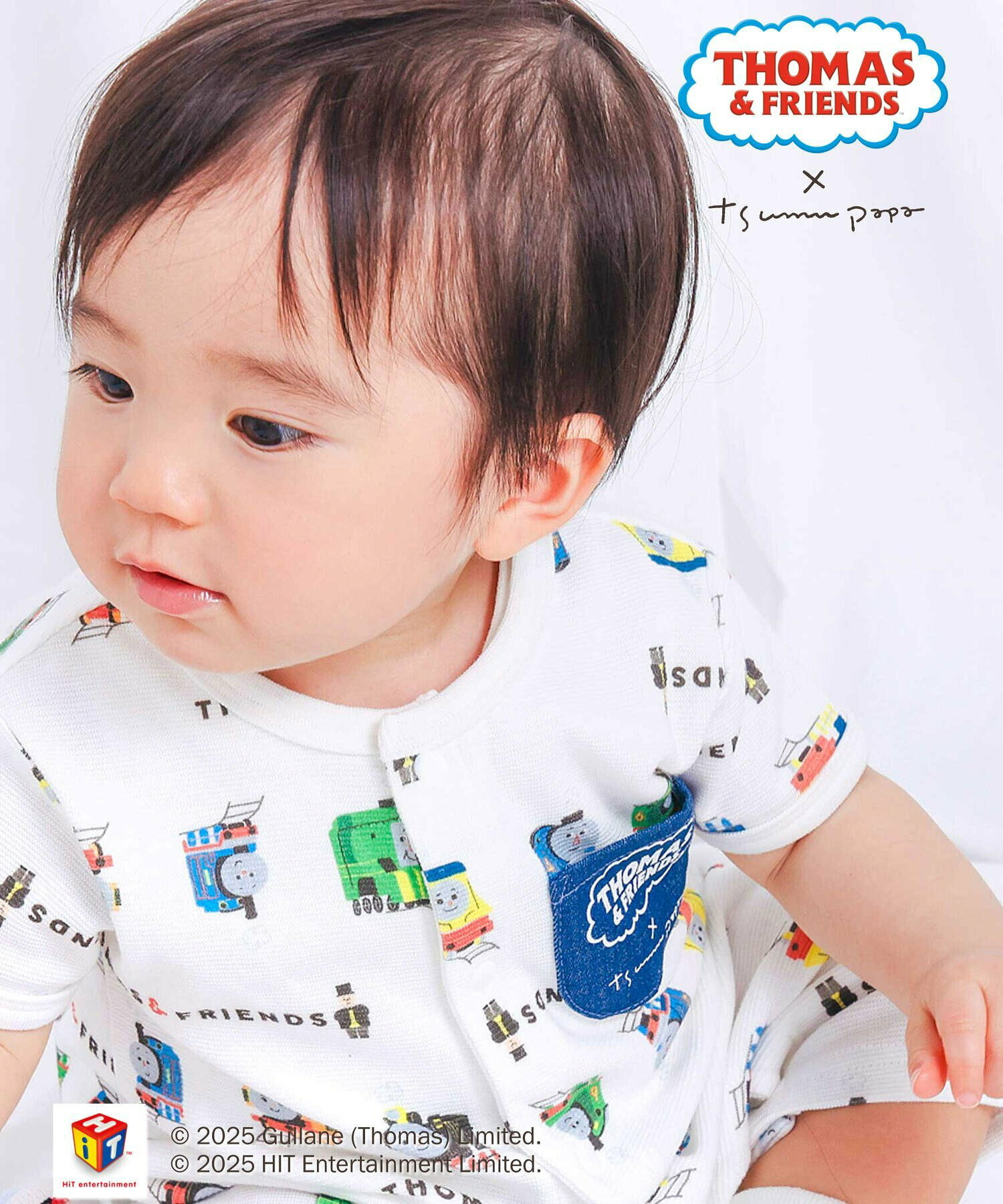 🇯🇵預訂 日本直送🇯🇵Slap Slip Baby x Thomas系列兩色小火車滿印口袋短袖連身服