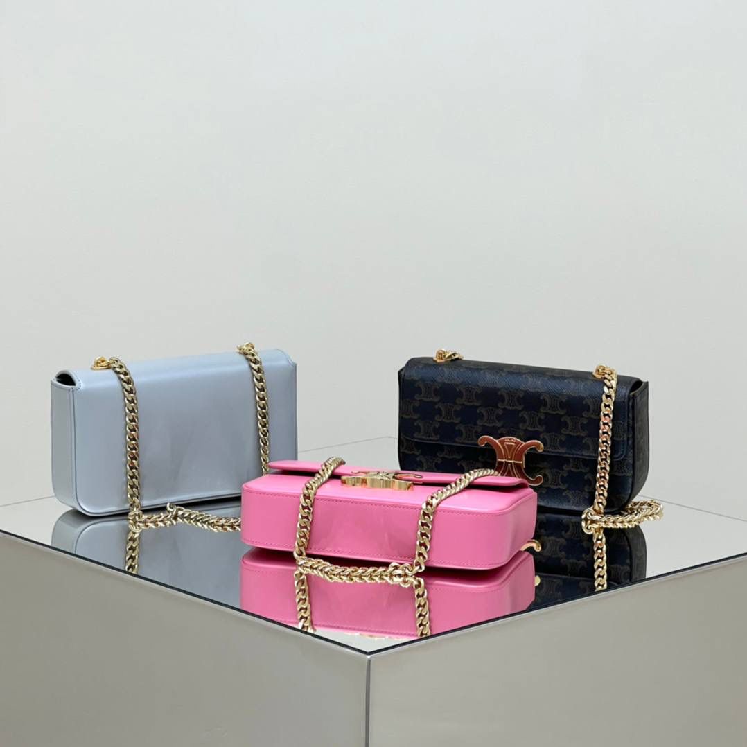 CELINE凯旋门+链条的设计，就是个经典！！金属链条vintage感十足，配皮革更显得整体质感高级，万年款