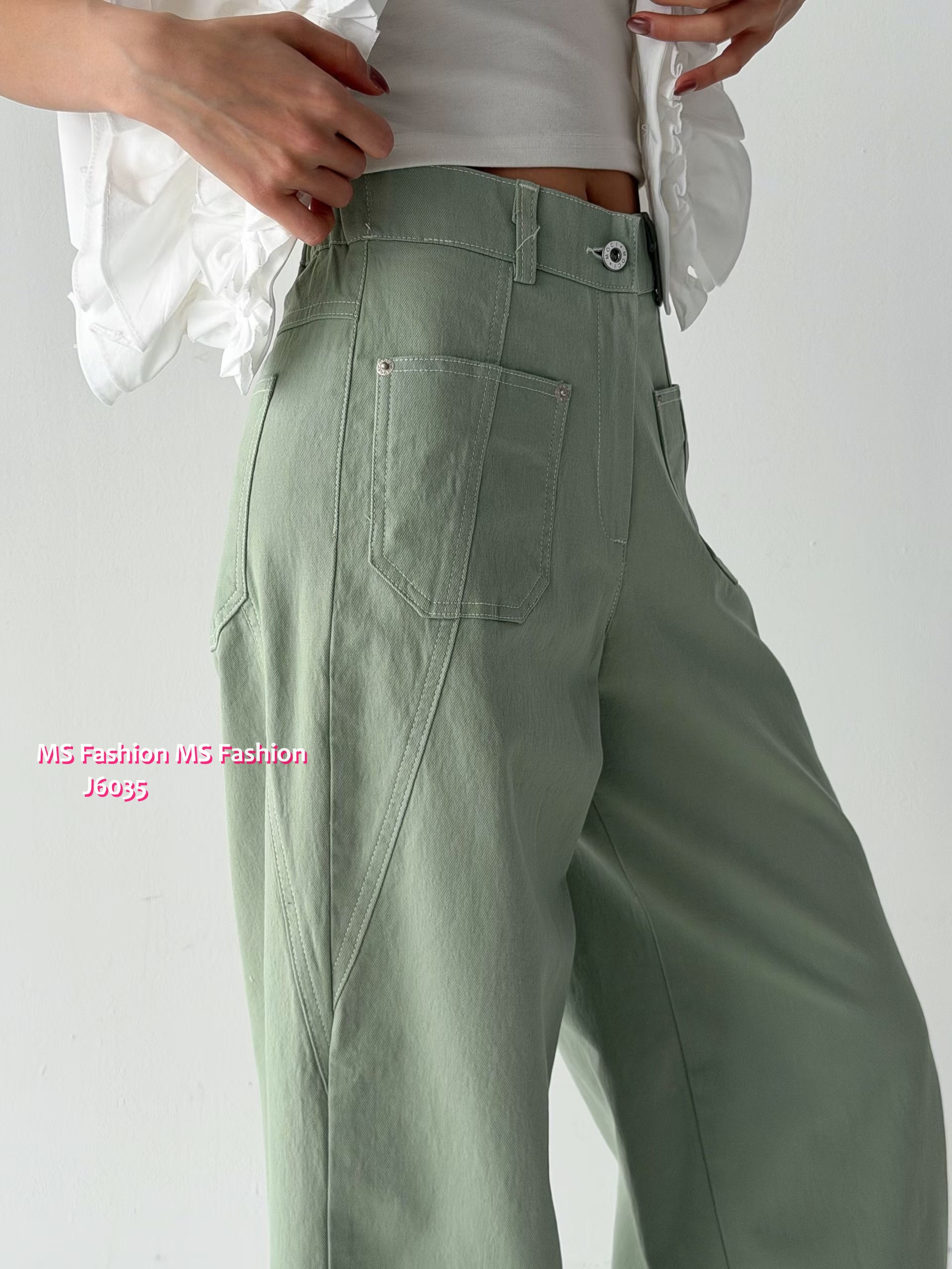 J6035 韓國🇰🇷靚色闊筒褲