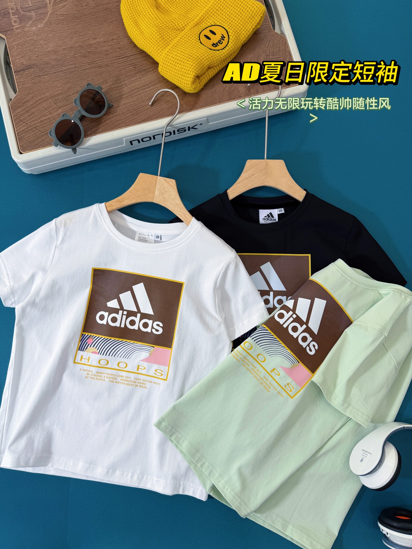 $98件。2件起$90件。🔥【夏日必入｜Adidas風中大童純棉Tee】🔥