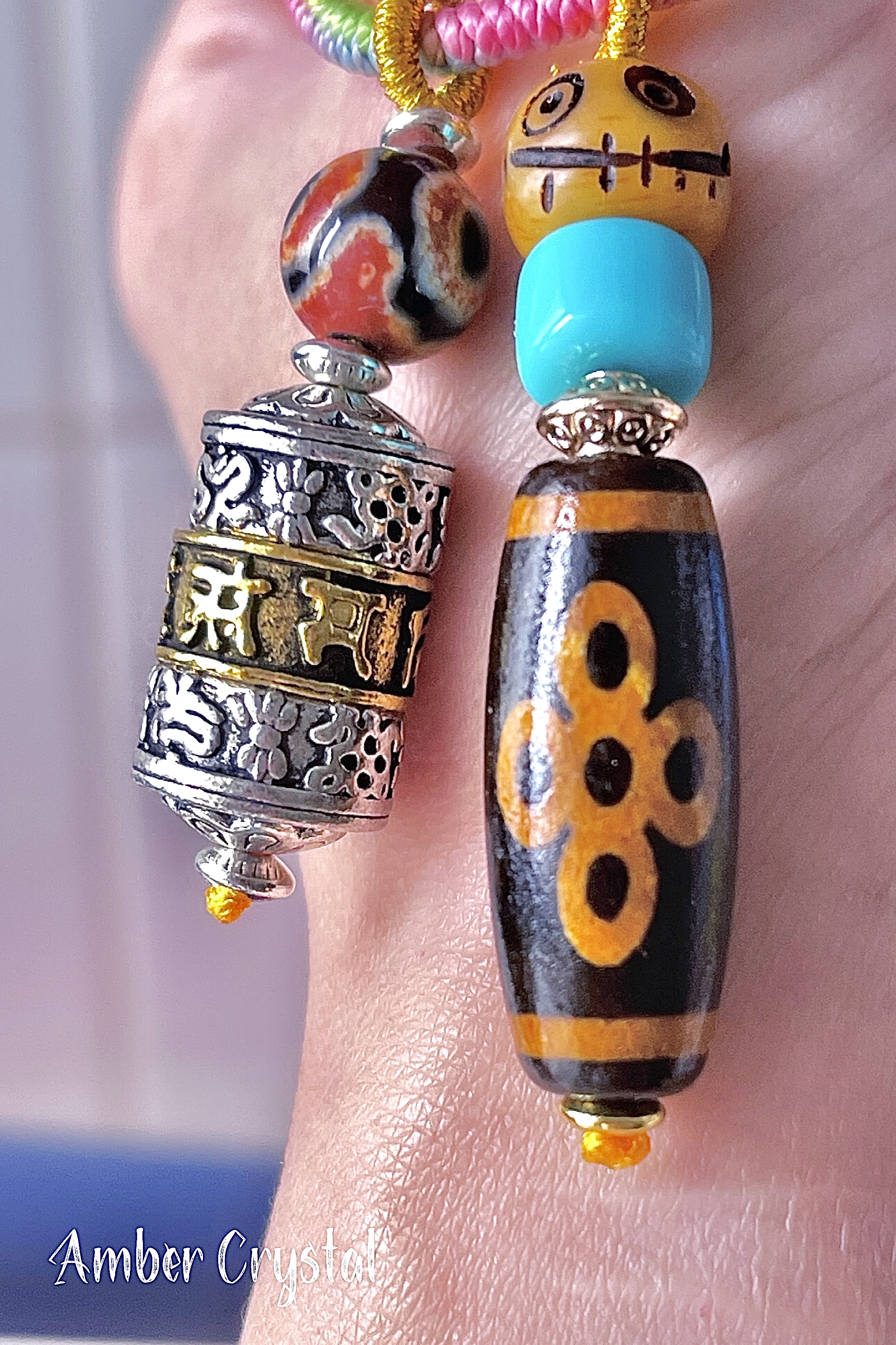 五眼閃電天珠 六字真言