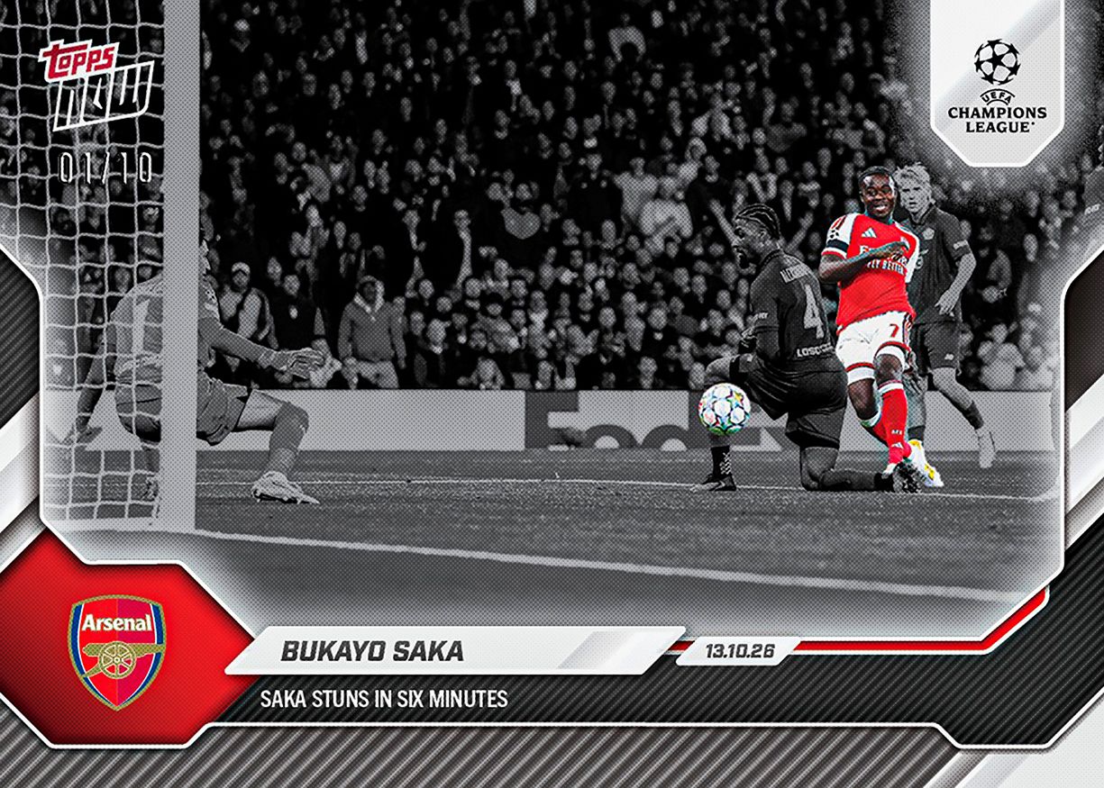 Bukayo Saka - 2026-27 UCL Topps NOW® #21 六分鐘一傳一射卡【團購】