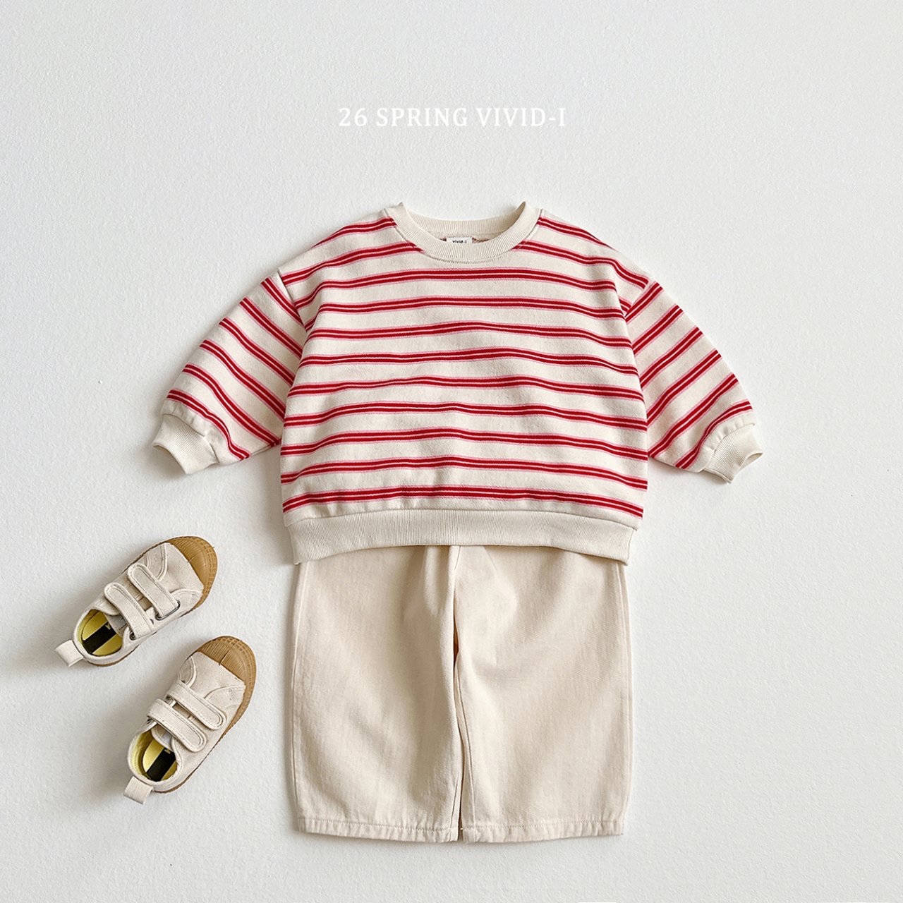 🌸預訂 韓國直送🌸🇰🇷VIVIDI三色日常拼色條紋寬鬆衛衣