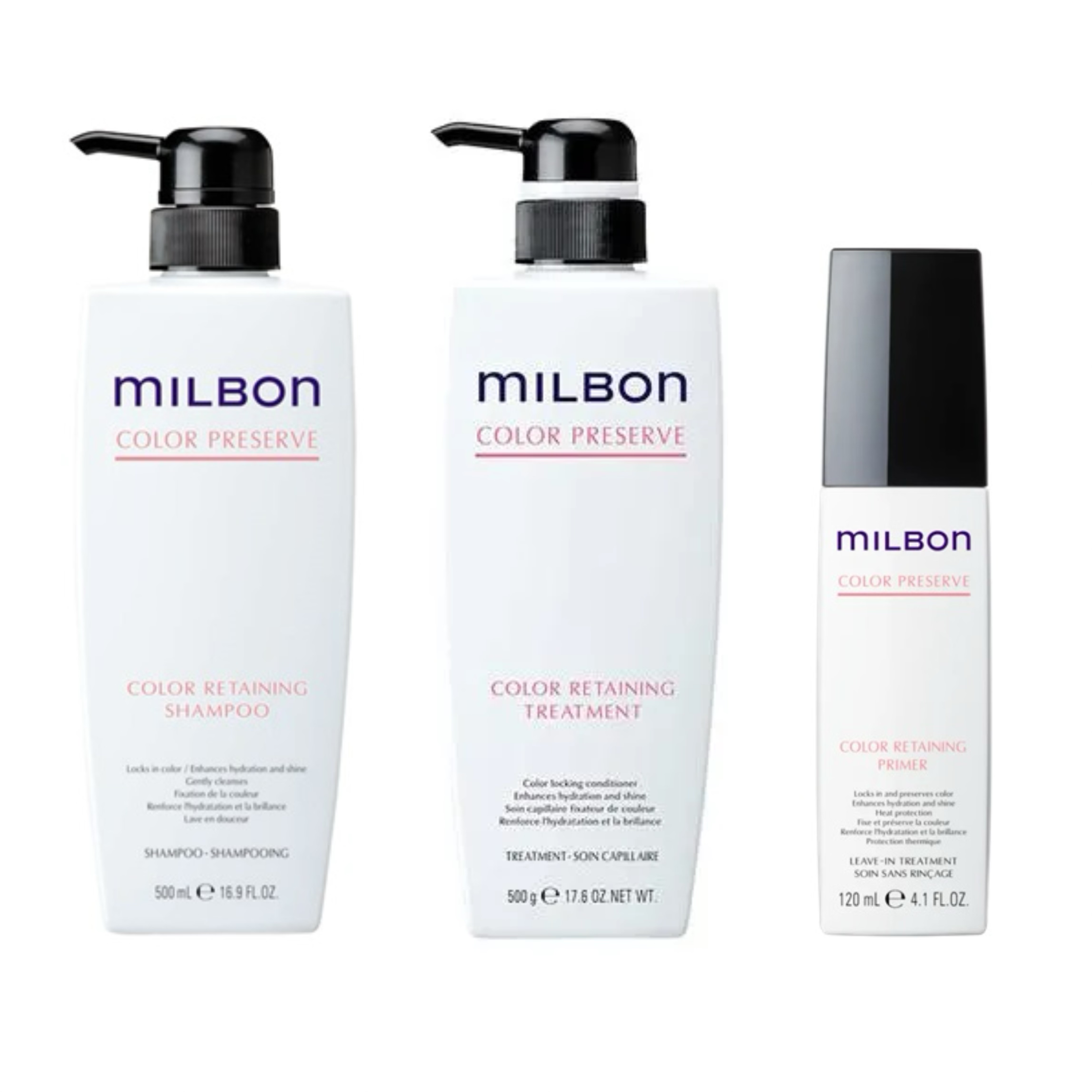 Milbon Color Preserve Color Retaining Shampoo 染後鎖色500ml 3件裝