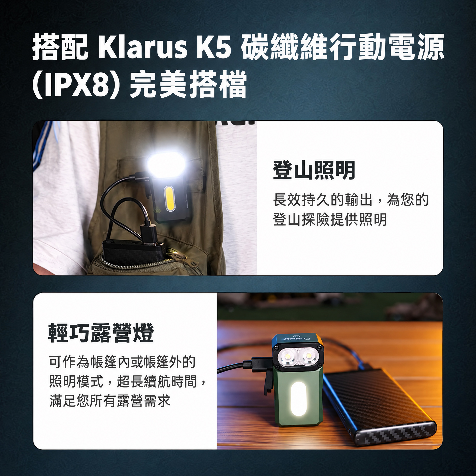 Klarus E8 金屬可旋轉燈頭的 EDC 手電筒