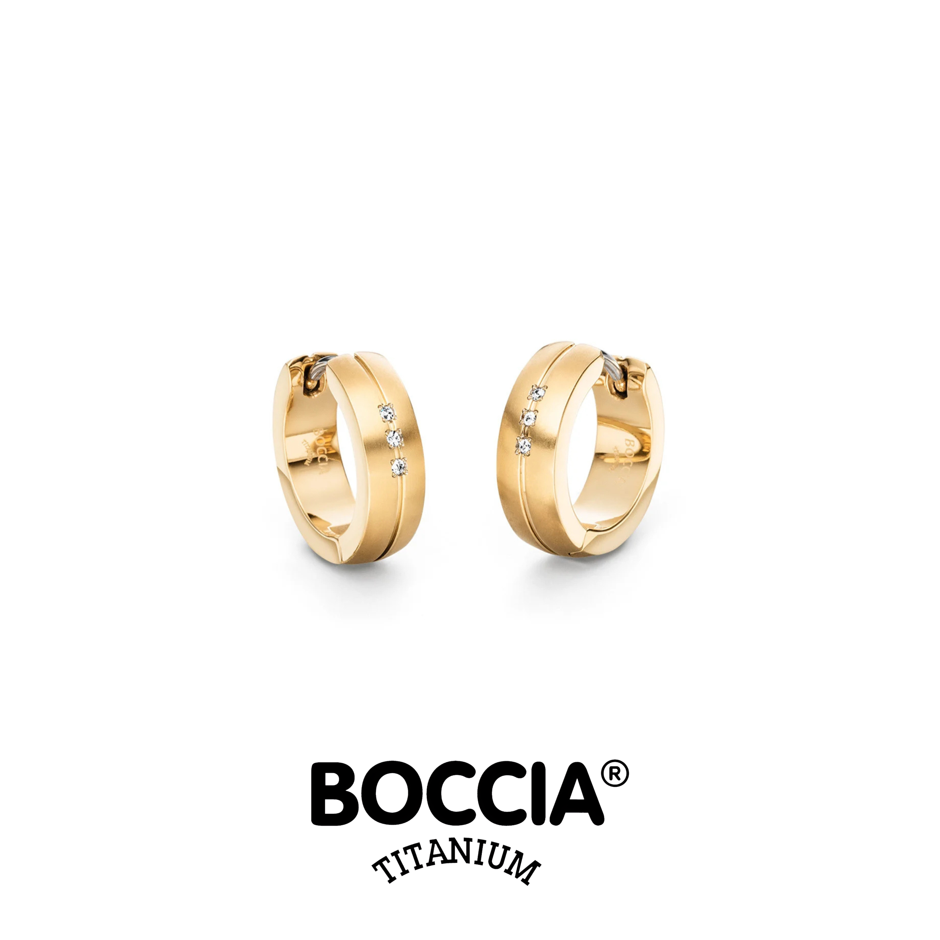 Boccia Titanium 0539-19 鈦金屬 / 鍍金 / 鑽石耳環
