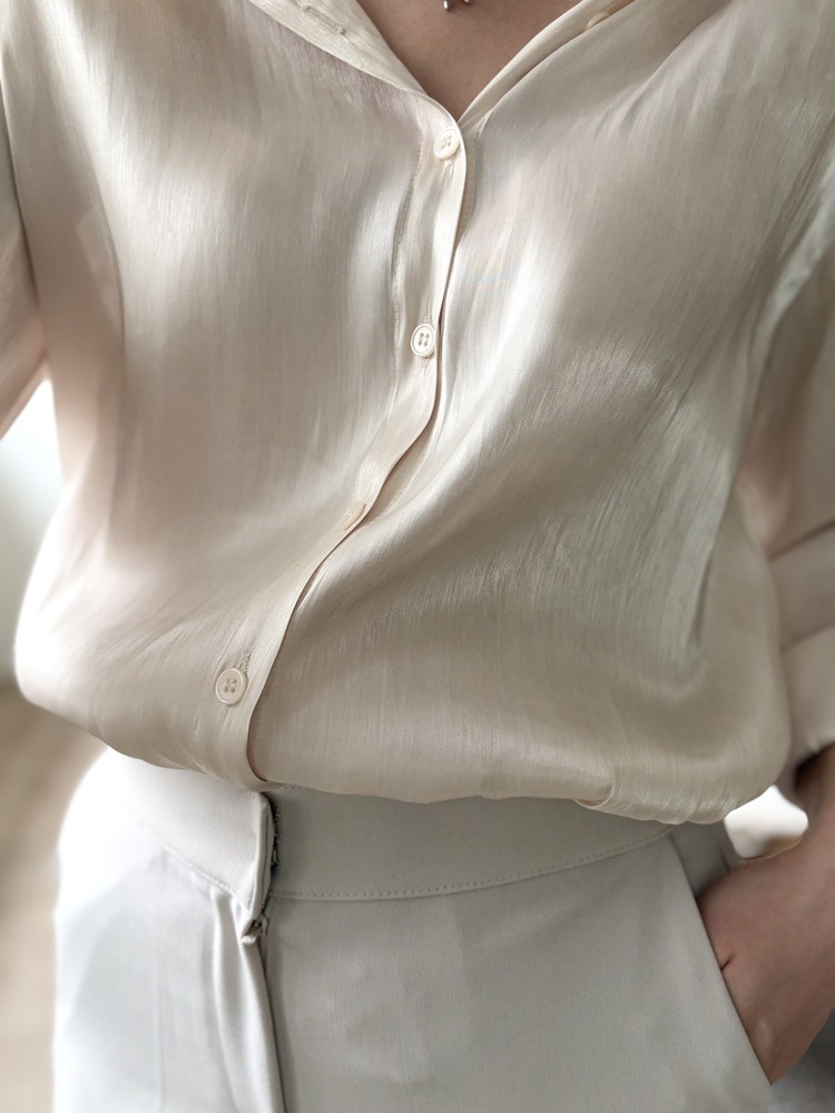 Silken Glow Shirt (Cream)