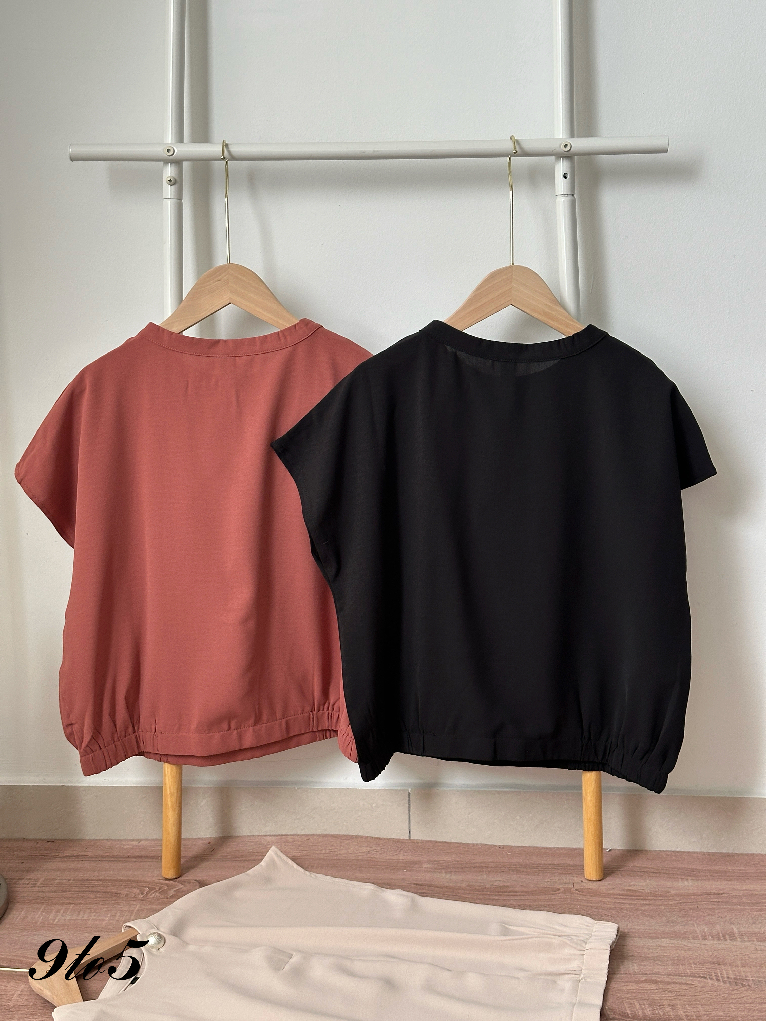 T4438 Mock Neck Cape Sleeve Top - 4 Colors 