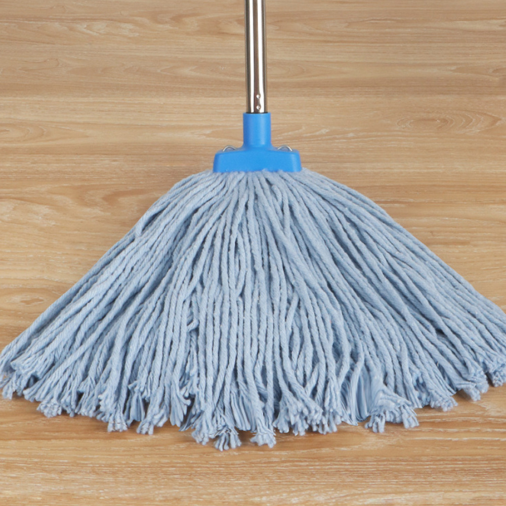 2x 加厚棉線拖把 藍色 不鏽鋼拼接桿拖把+替換拖把頭 2個一套 UB0281