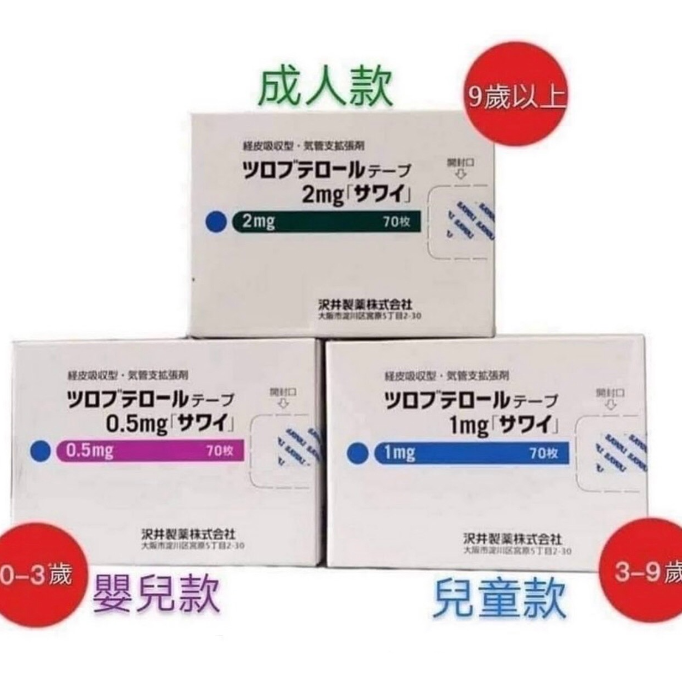 (代購) 日本 沢井製藥 止咳貼 哮喘貼 70片