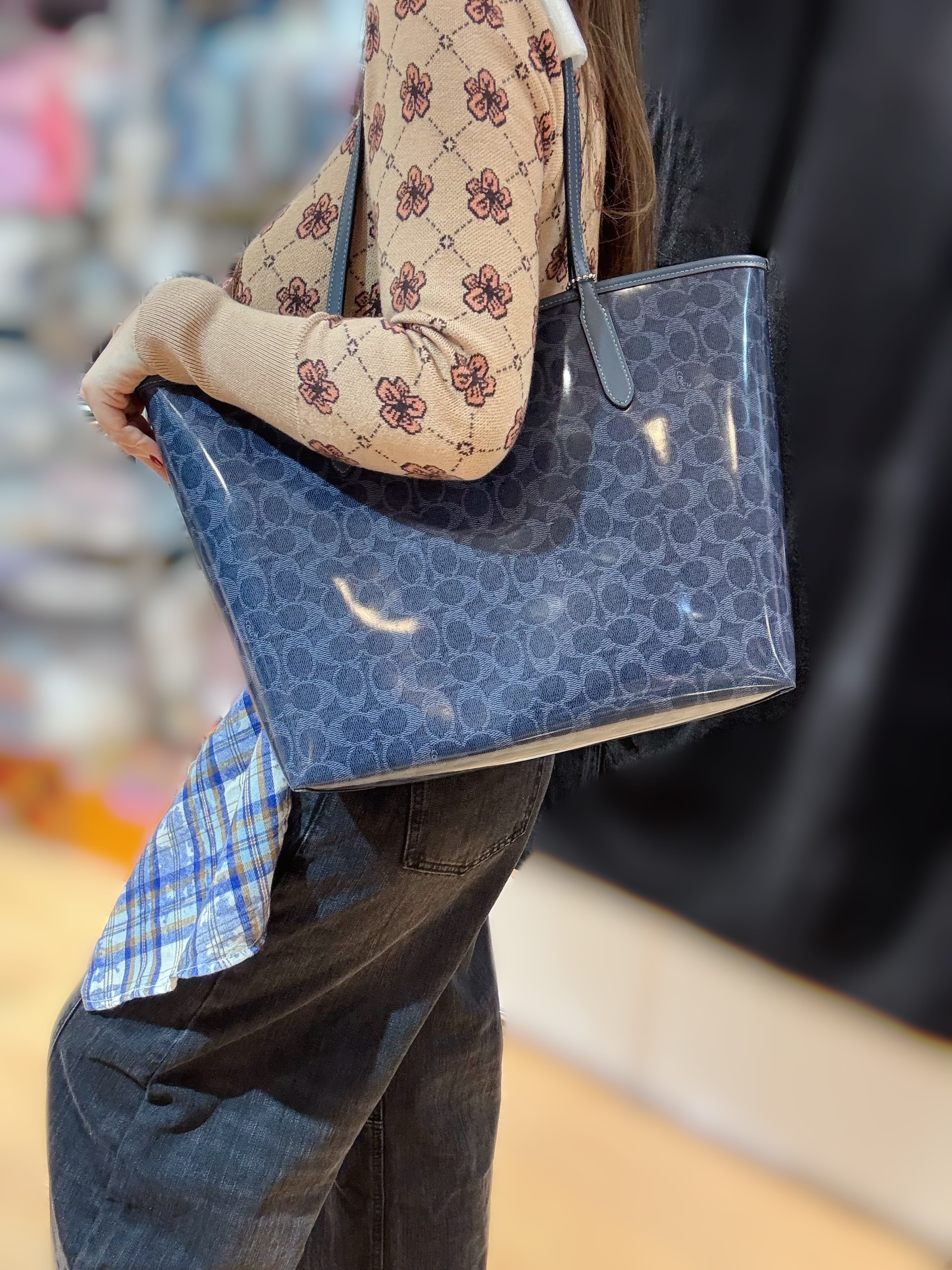 Coach city tote Pat/denim/navy/m