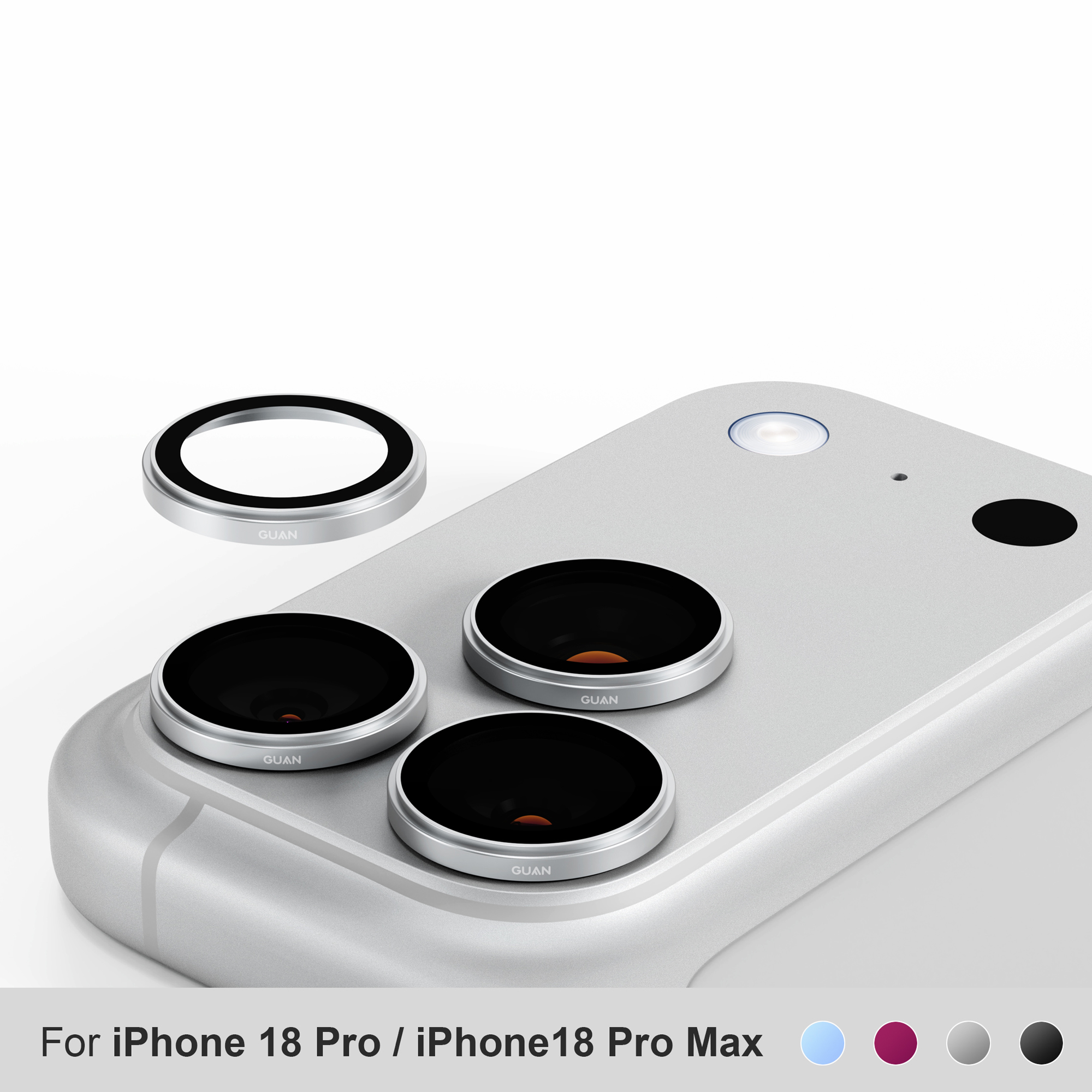 GUAN iPhone 18 series 頂級藍寶石鏡頭貼：莫氏 9H 超硬度抗刮防護
