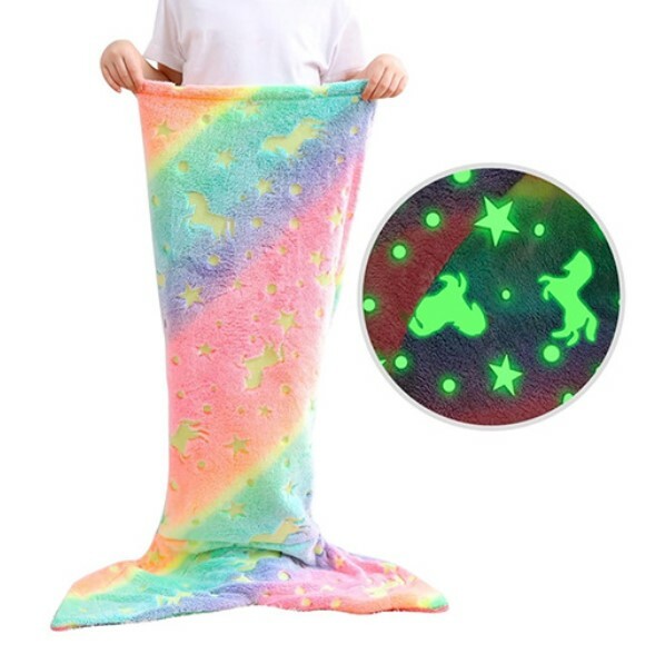 夜光美人魚兒童睡袋/毛毯 - 1件 - 現貨