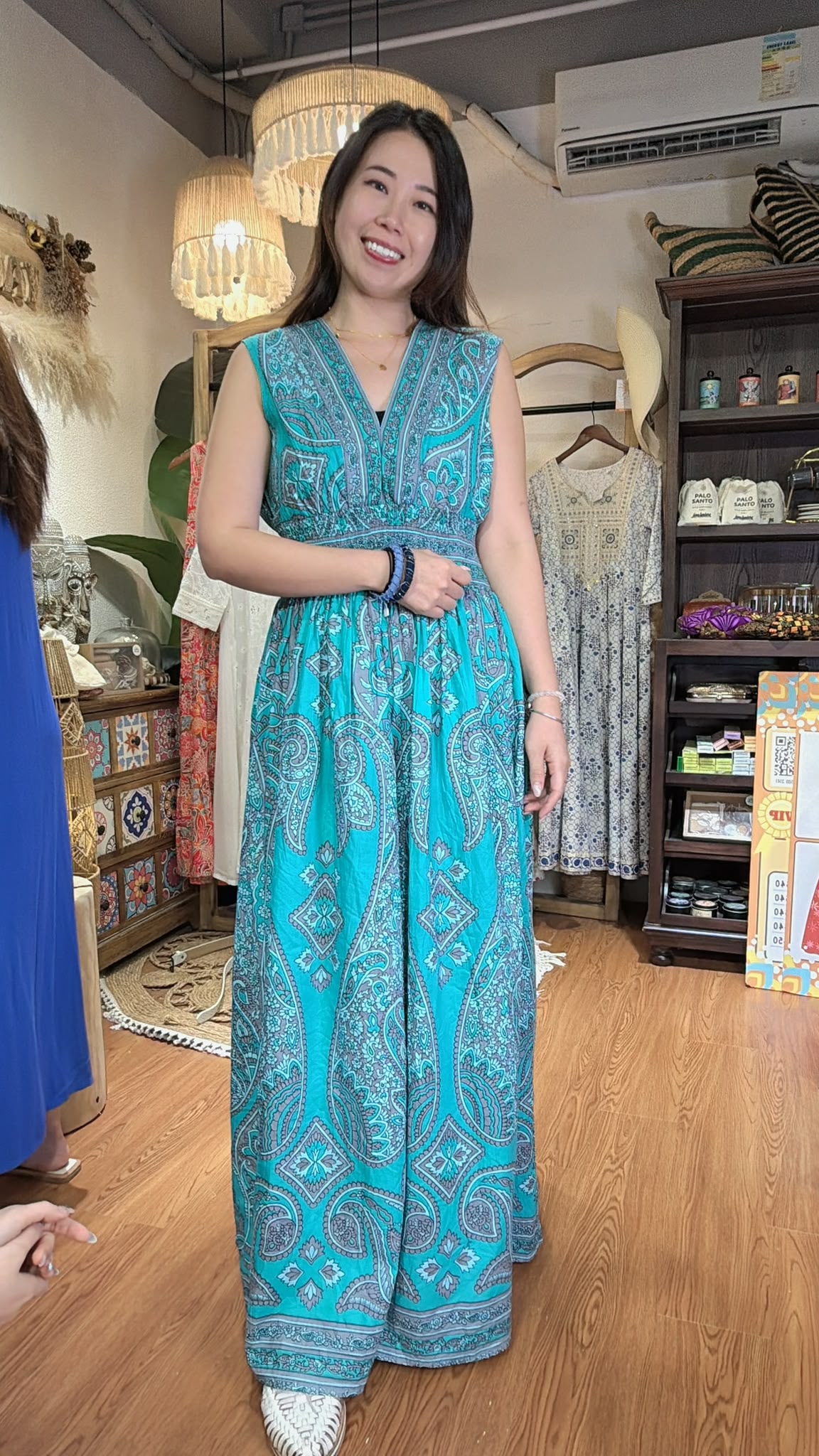 2906 Sea Green Paisley Pure Cotton Maxi OP 54"