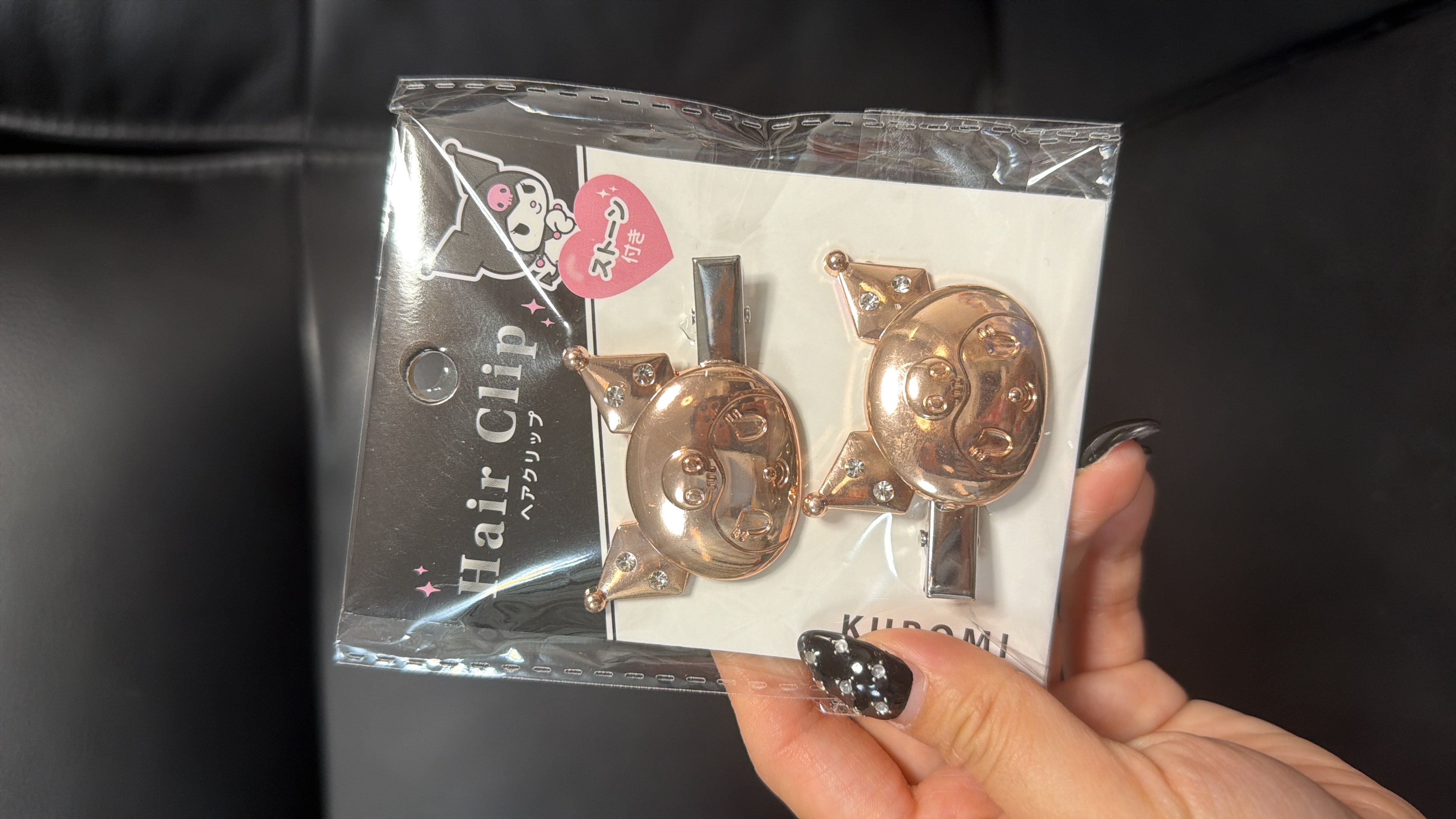 現貨 日本Sanrio Kuromi 金色髮夾