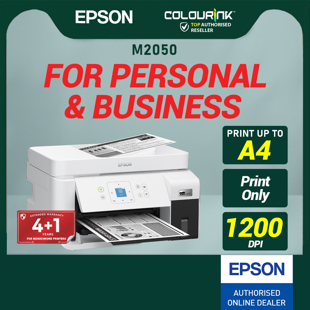 Epson EcoTank M2050 A4 Mono Ink Tank Printer Monochrome A4 B&W ADF WiFi Pigment Ink similar M2140 L3250 L3210