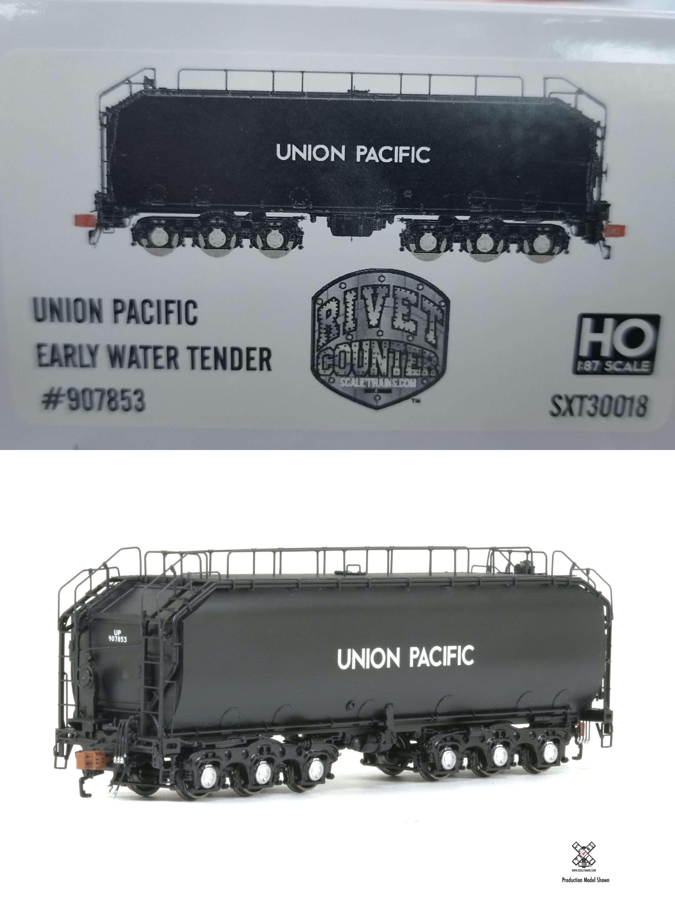 HO Scale Union Pacific Black Steam Excursion Water Tender Scaletrains SXT30018