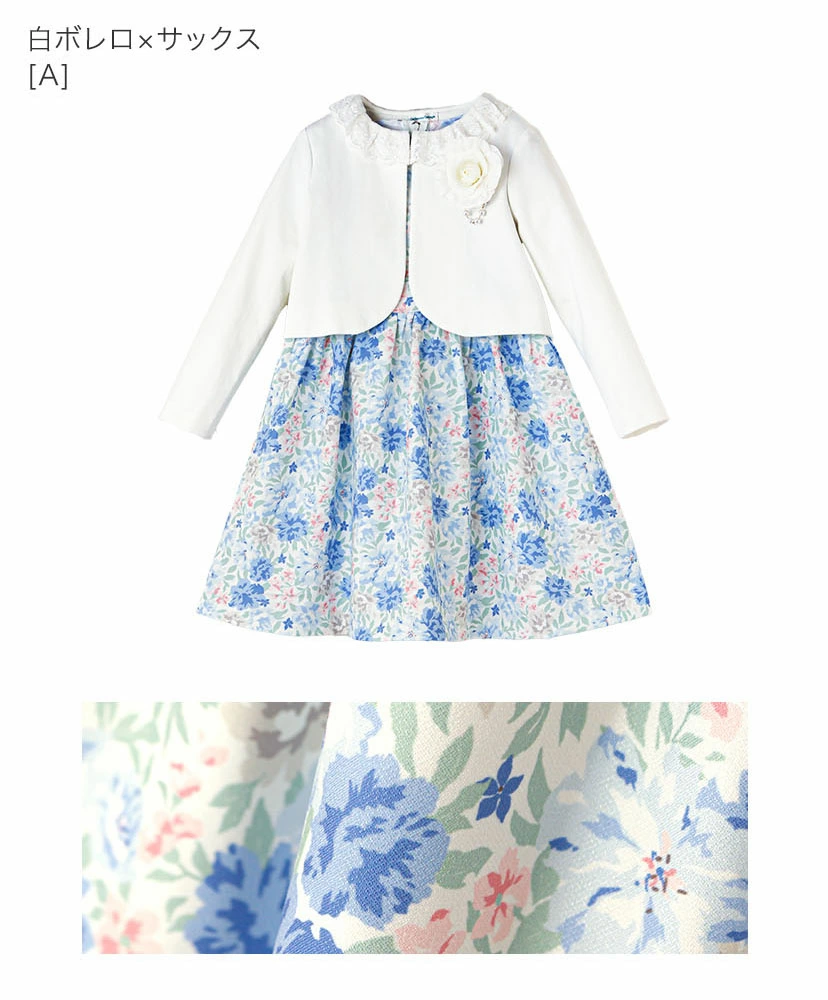 🆕【⭐訂購⭐】 🇯🇵日本直送🌀碎花短袖連衣裙+蕾絲領外套 華麗套裝［4款選］🌀[ELBA-0076][260214]