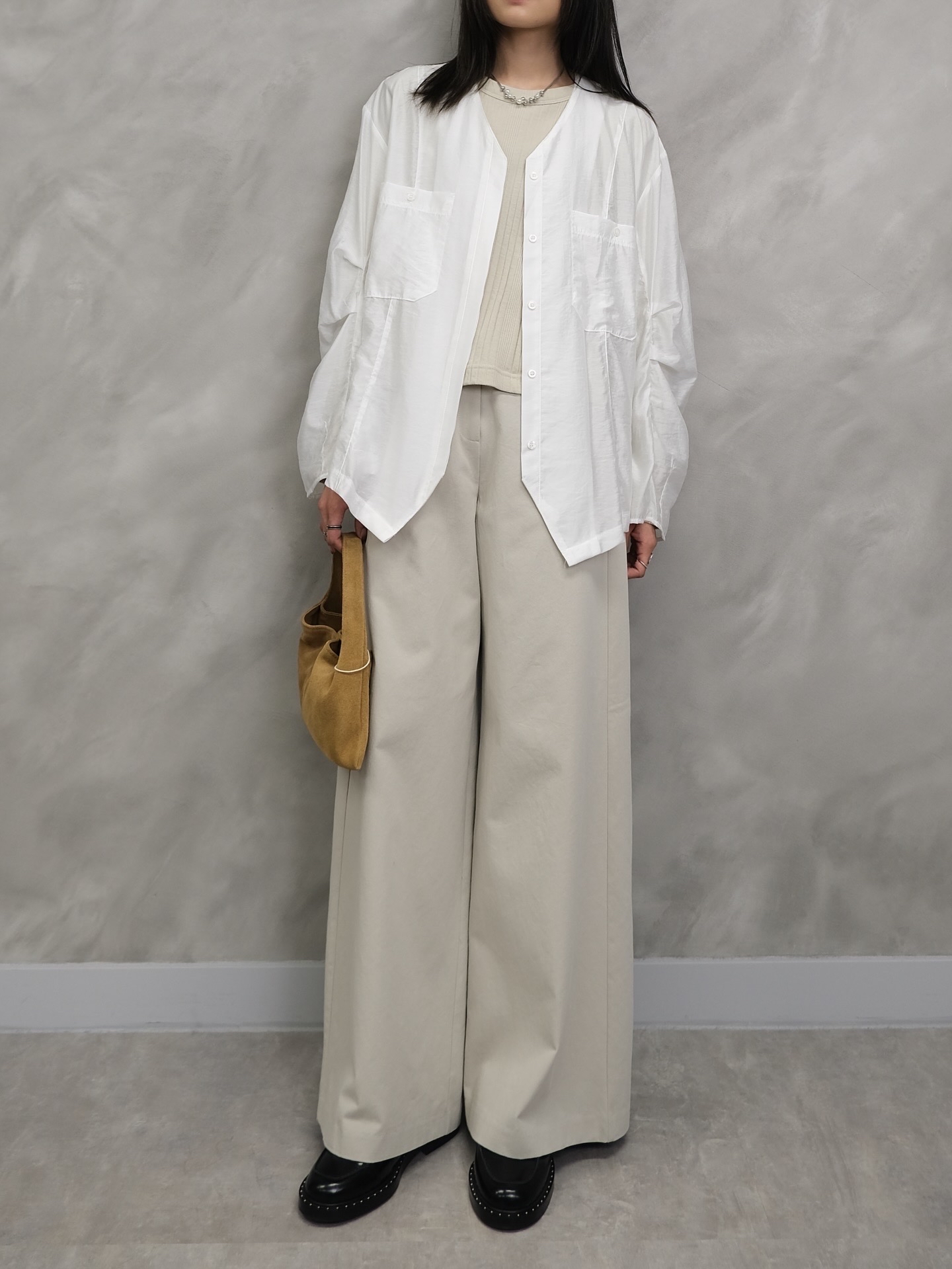 Organza v-neck shirt #sh28