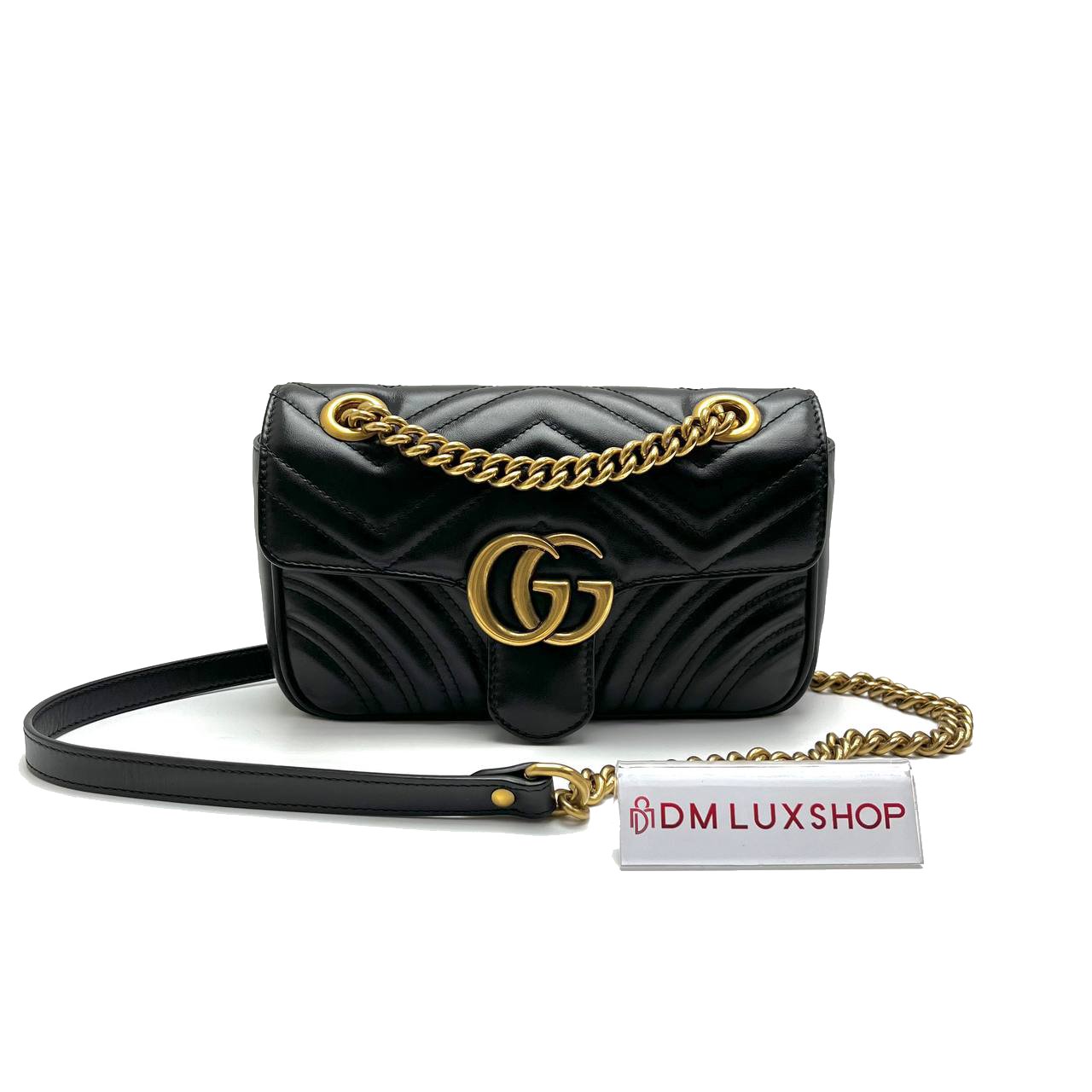 Gucci Marmont Mini Black Black Calfskin Cross Body Bag