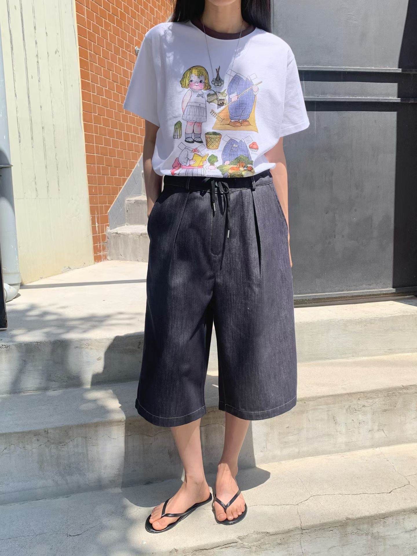 non fade 中長牛仔短褲