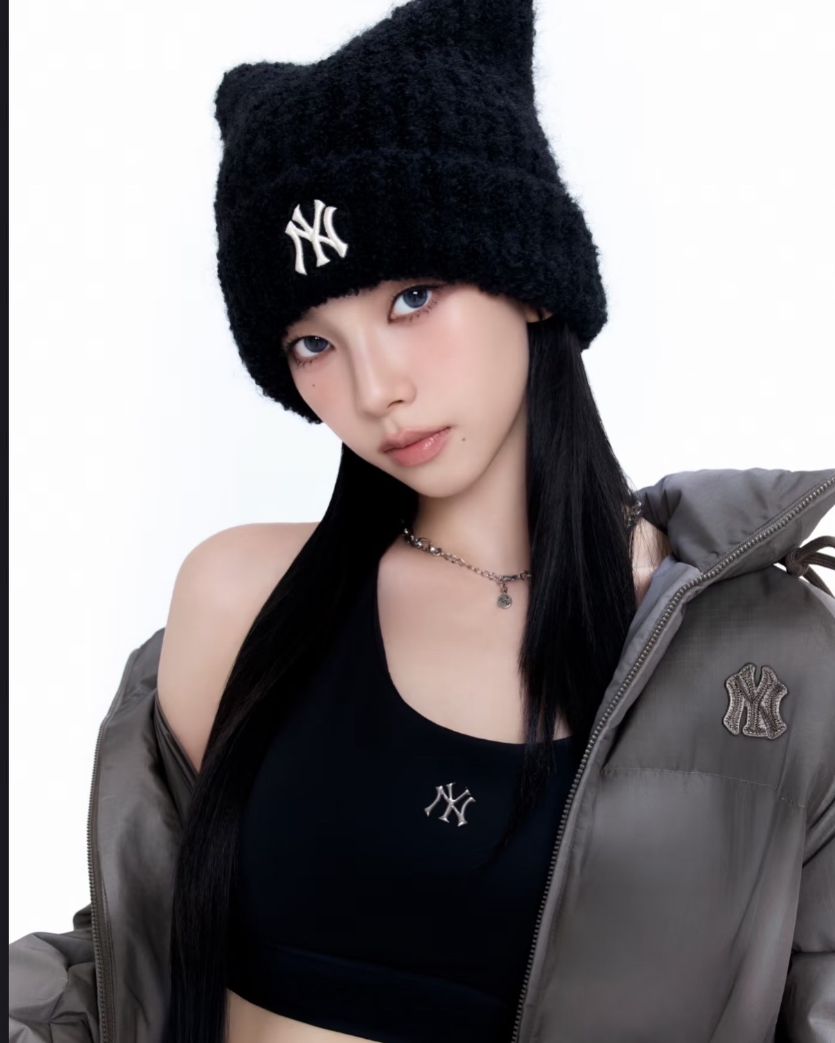 韓國直送🇰🇷MLB MEOW KNIT BEANIE貓耳冷帽/兩款都有！