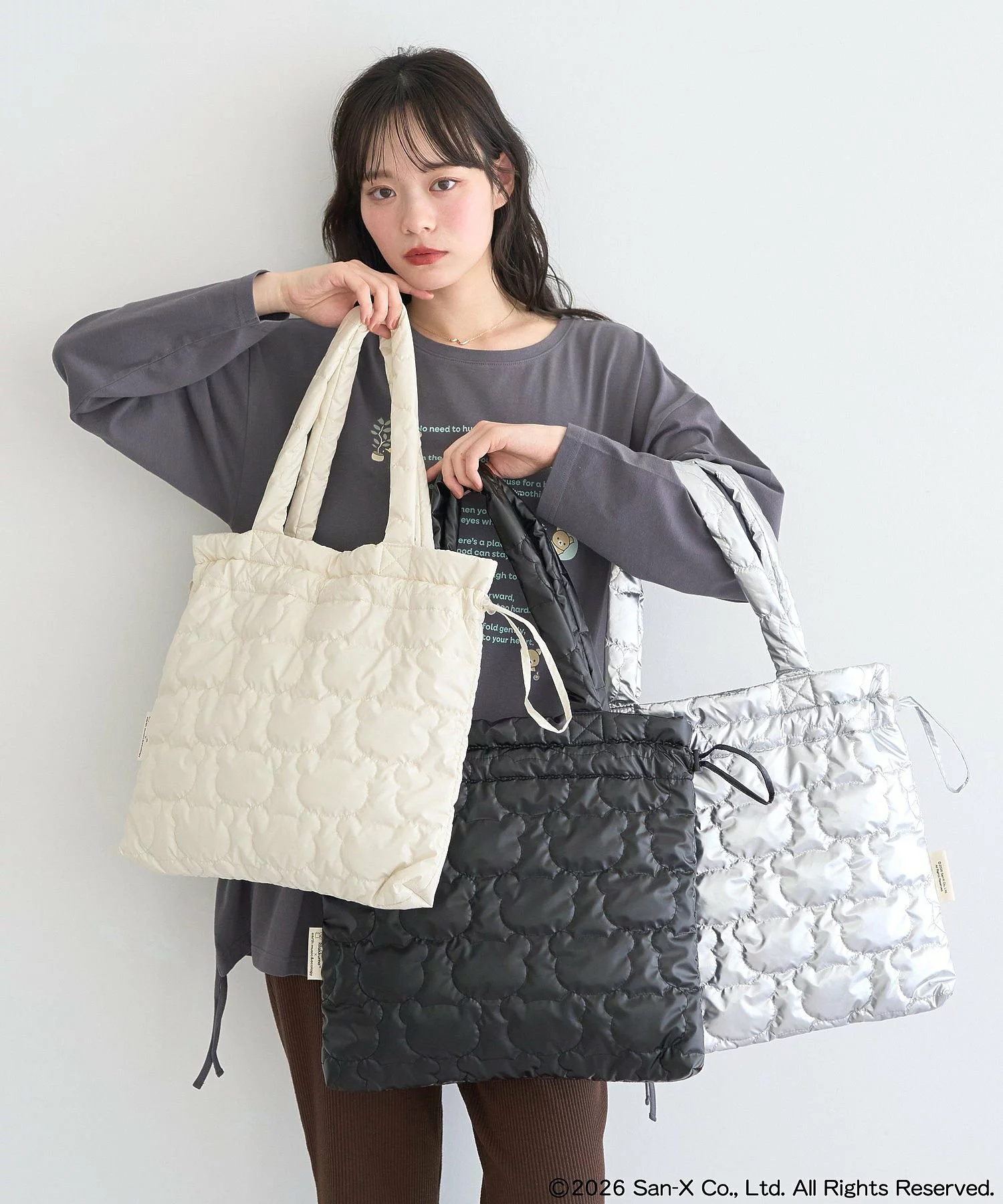 日本預訂📍日本鬆弛熊 × earth music&ecology系列 - 索繩款Tote Bag 不包郵