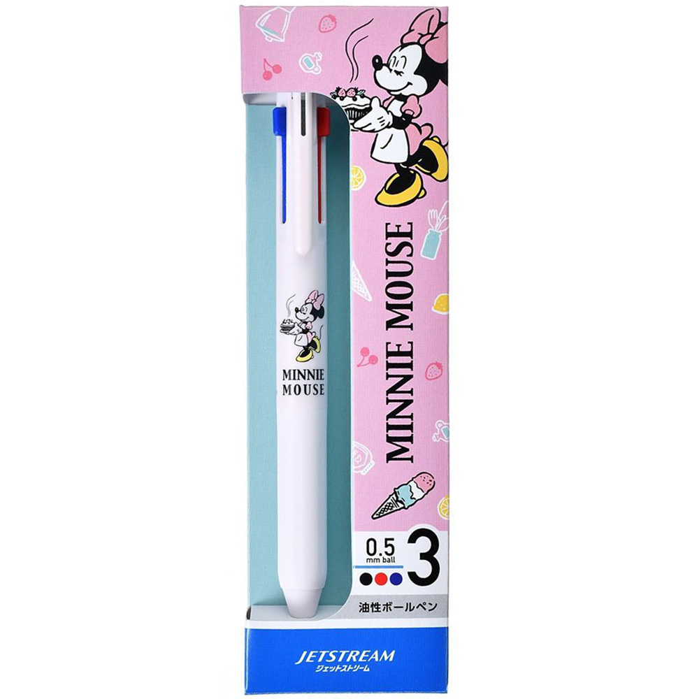 現貨｜【日本 Disney Store 限定】 Minnie Mouse 米妮老鼠 Disney 日本製 uni 三菱 Jetstream 0.5mm 3色 原子筆 208889