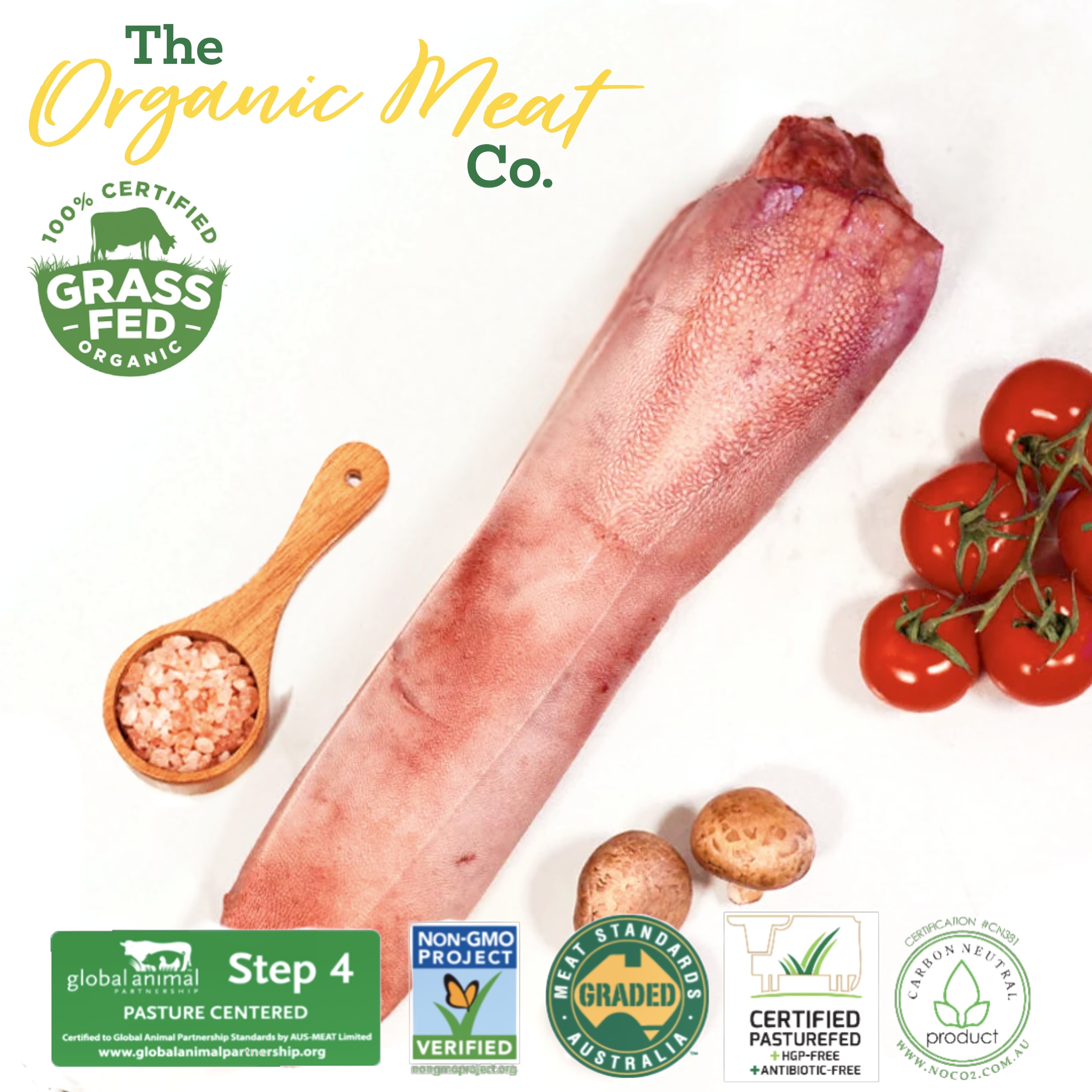 ❄️澳洲 有機全草飼精修原條牛脷 Australia 100% Organic Grass fed Ox Tongue Swiss Cut