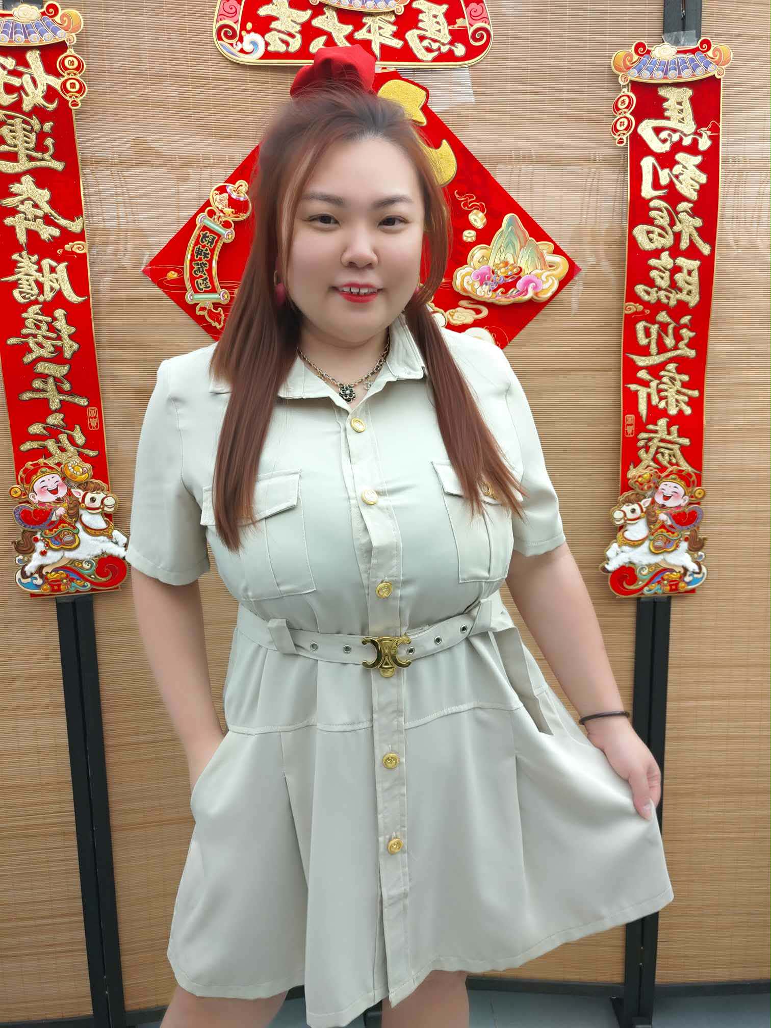 DDD03 8172(A10) 双C金扣学院风连衣裙