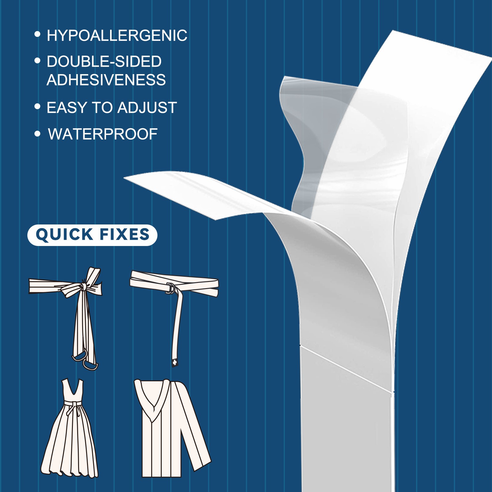 (80條) ELAIMEI 多用途防走光貼 衣物隱形防滑膠帶 身體雙面膠紙 [平行進口]  TT0553