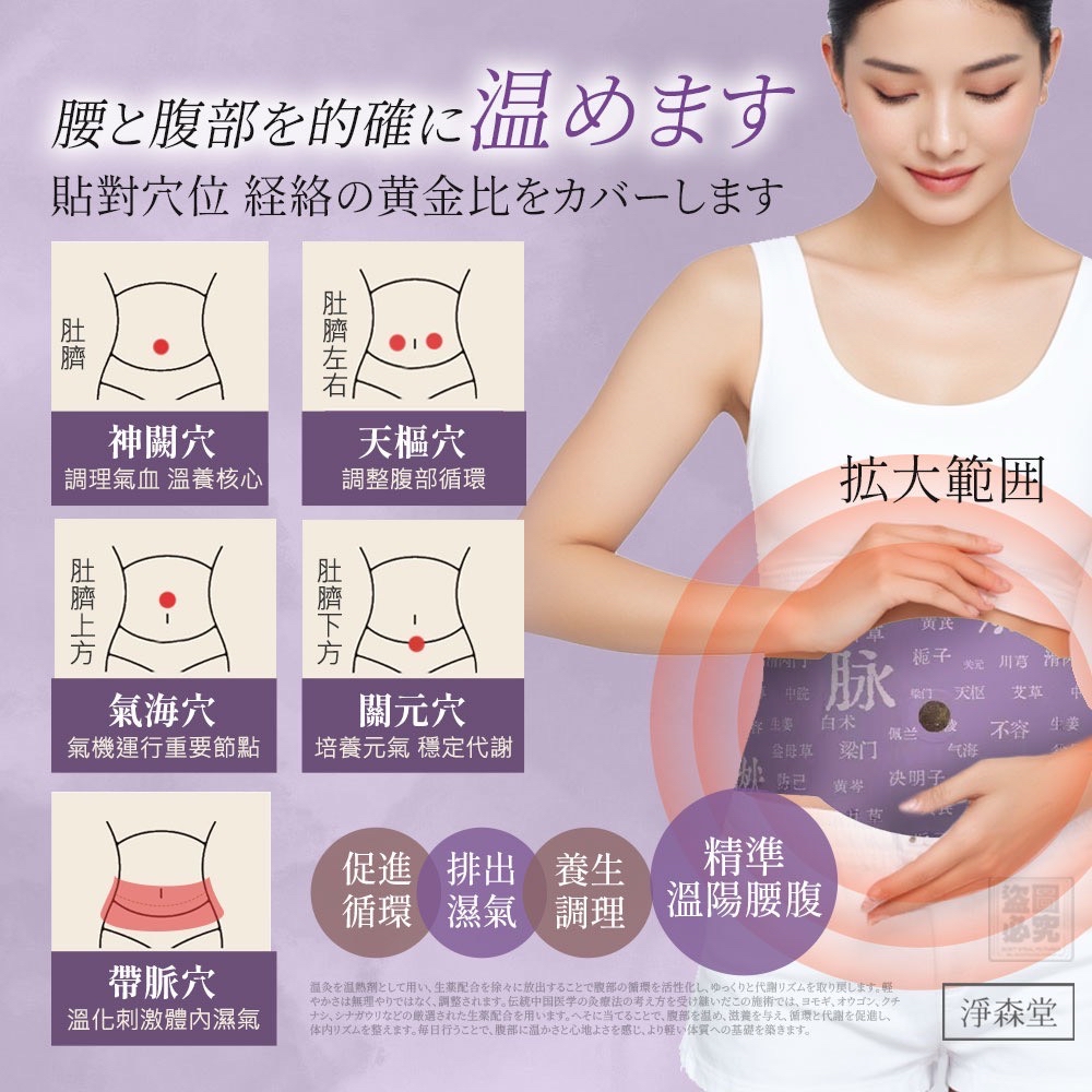台灣淨森堂-艾炙草本燃輕盈肚臍貼