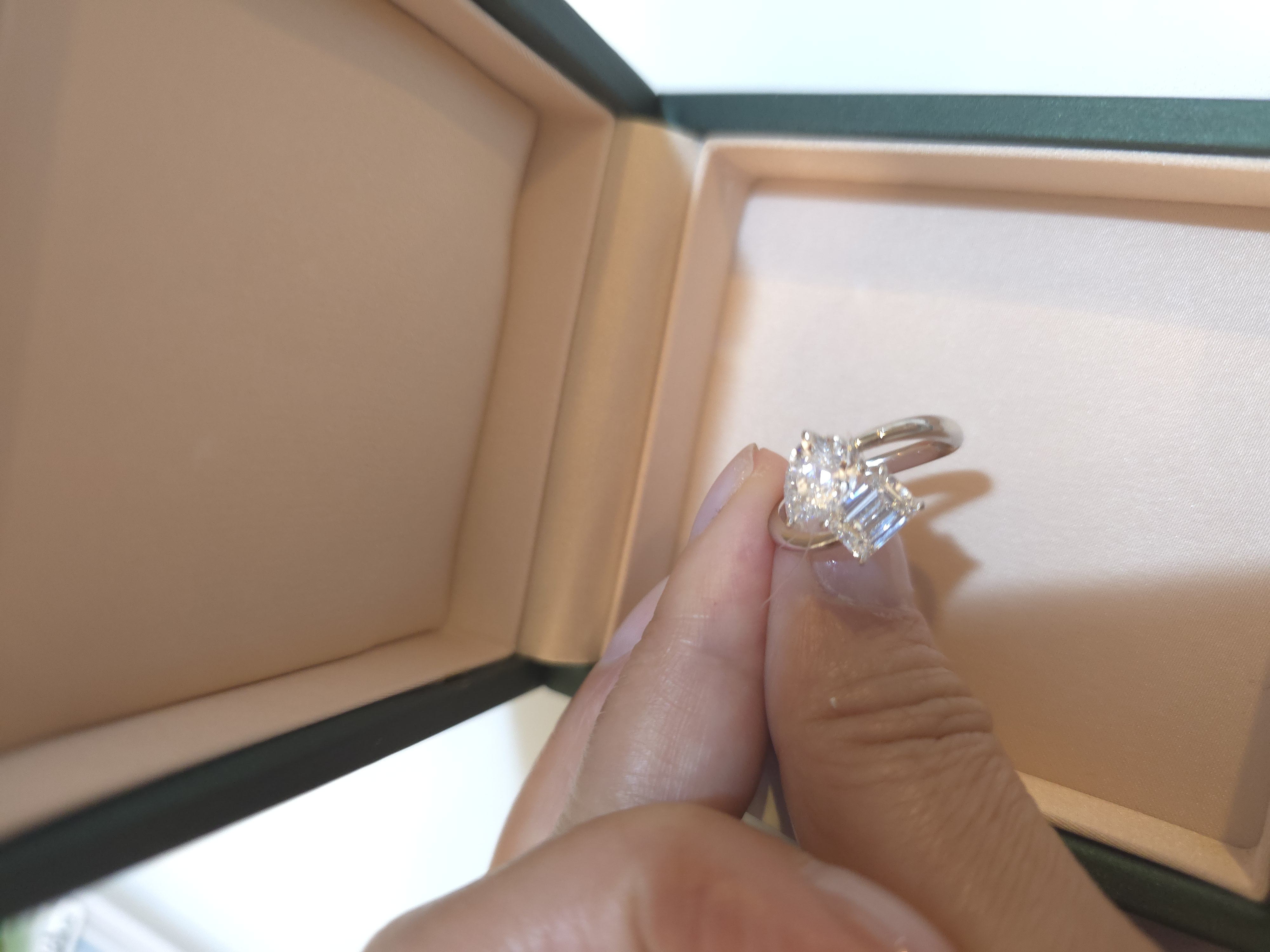 pt950 培育鑽石戒指 D1.009/1.038 G4.92 S14