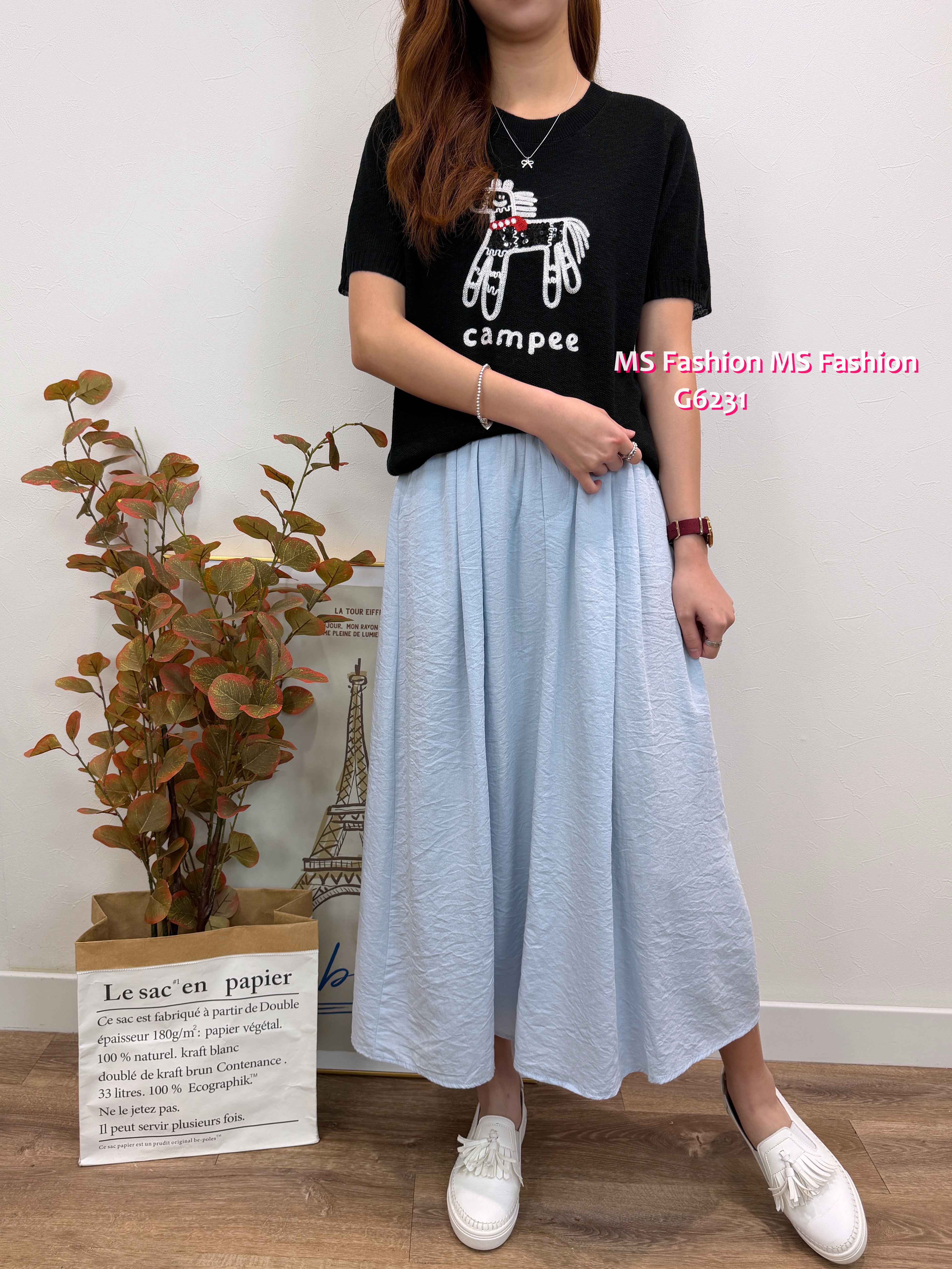 G6231 韓國🇰🇷珠片馬仔針織top