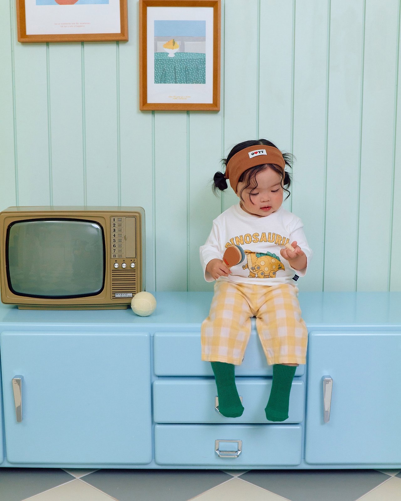 OOTT | Robot dinosaur top and bottom clothes set 