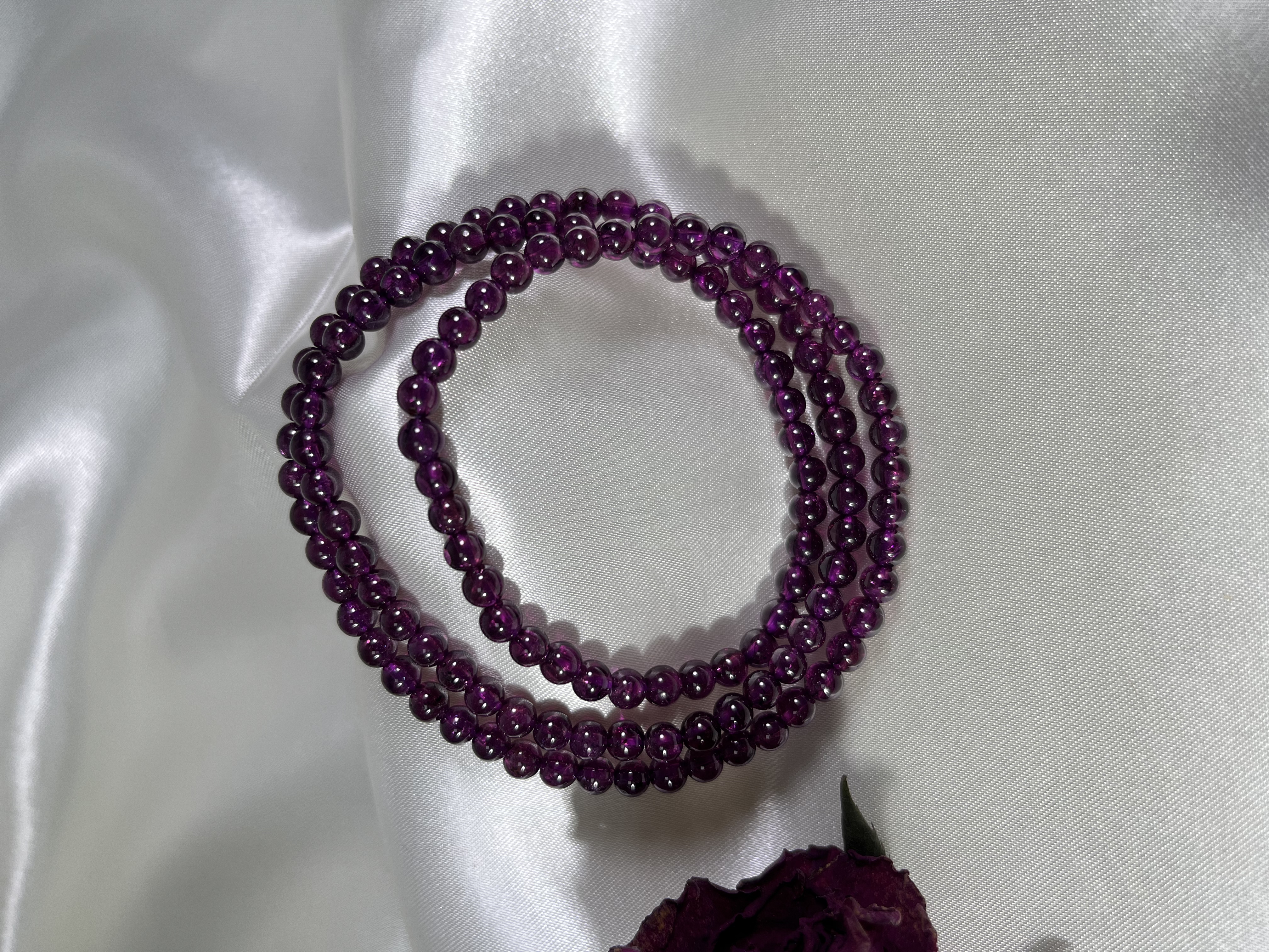 巴西紫牙烏石榴石三圈 4mm+