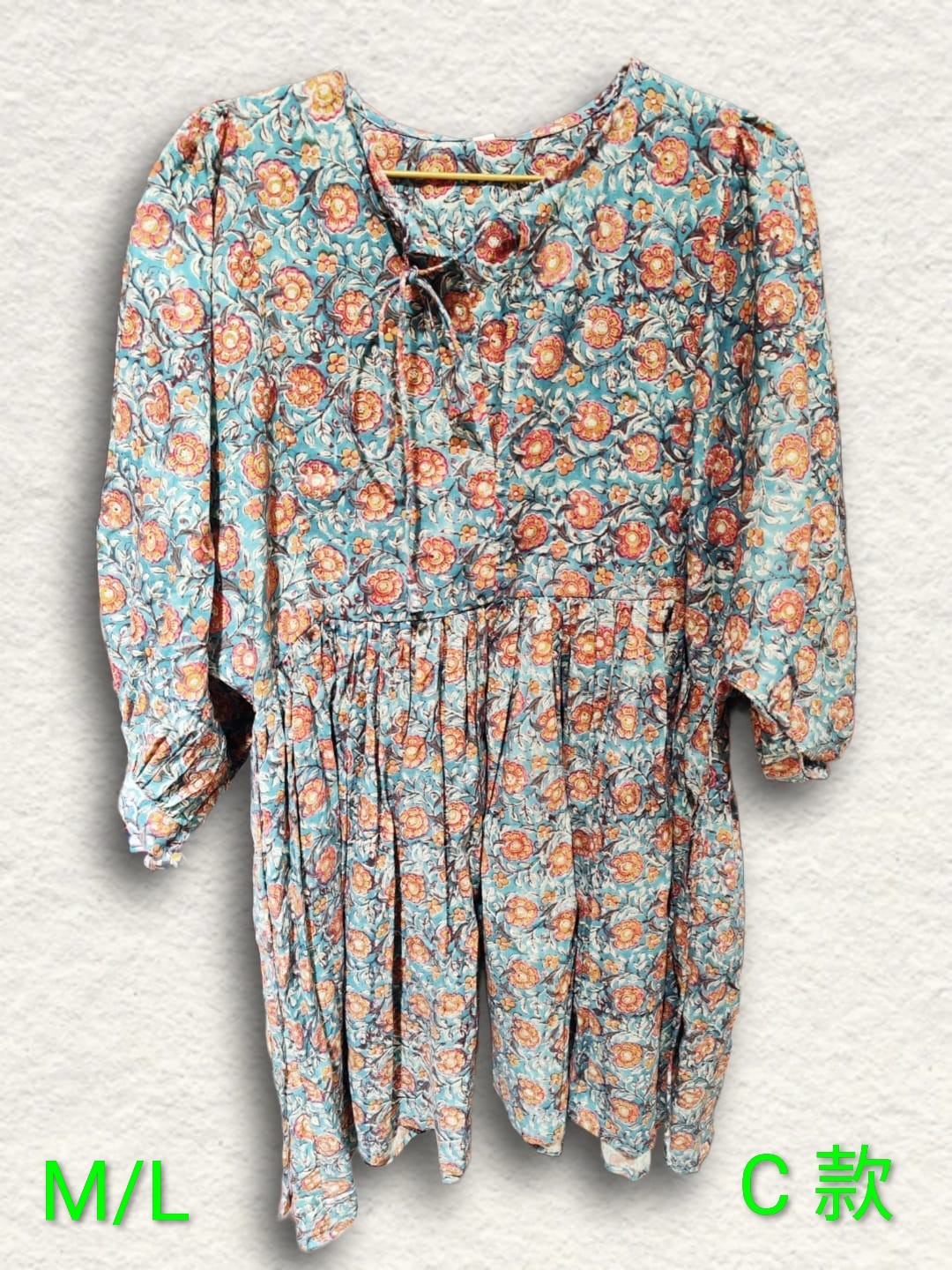 印度木刻印花純綿連身裙