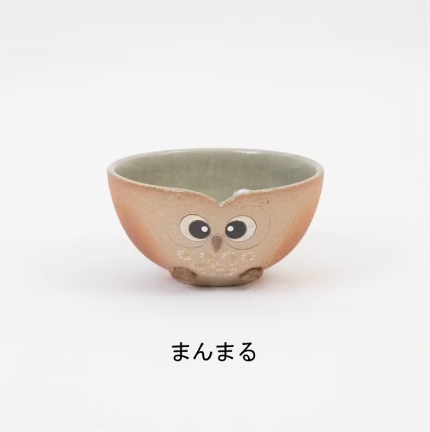 日本製 信樂燒貓頭鷹飯碗