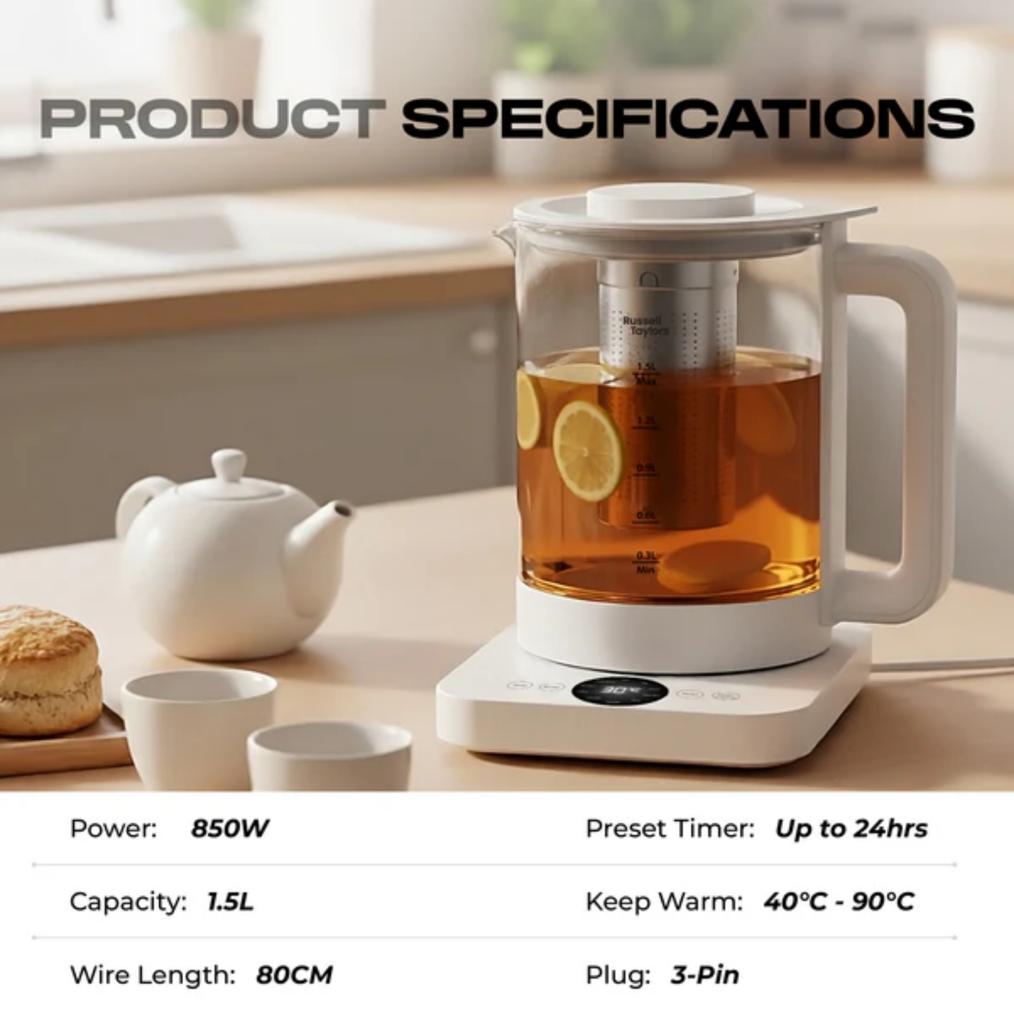 Russell Taylors 1.7L Retro Electric Kettle (RK5)