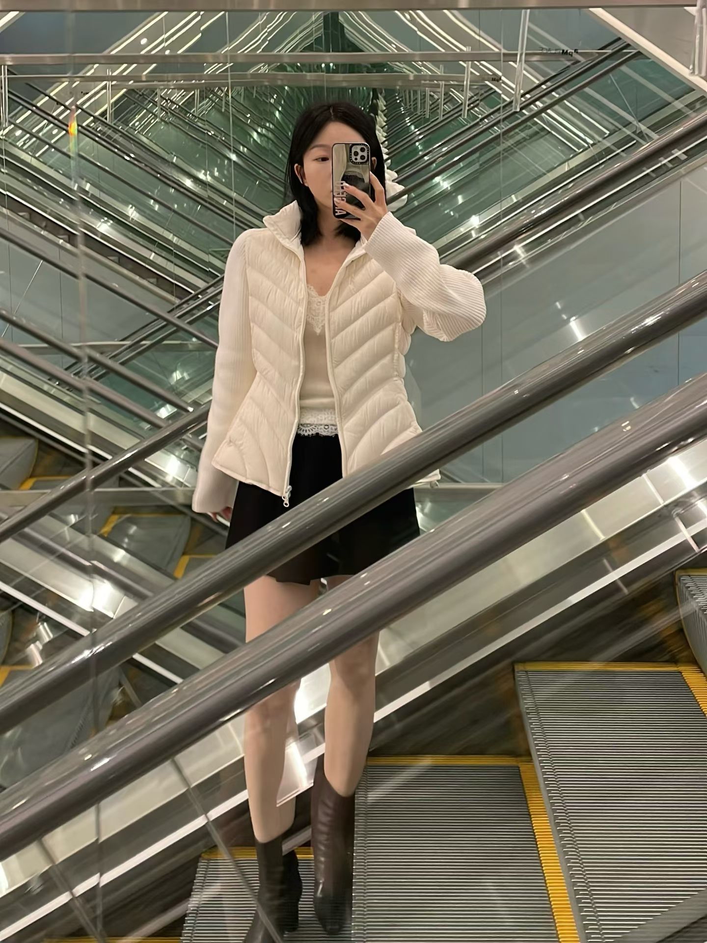 Quilted hood slim leisure jacket