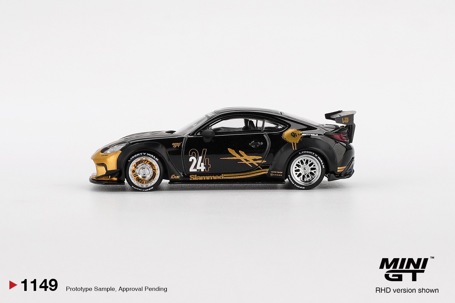 Mini GT 1/64 Toyota GR86 LB★Nation Black / Gold - MGT01149-BL