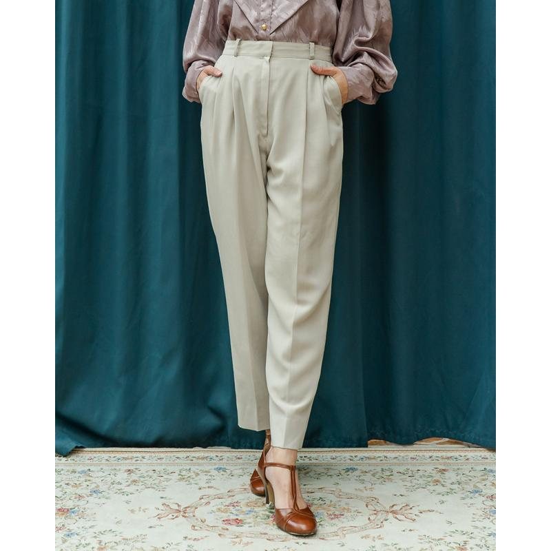 Vintage Japanese Ivory White Pegged Tailor Pants Trousers - Waist 26~28" (MT1606-30)