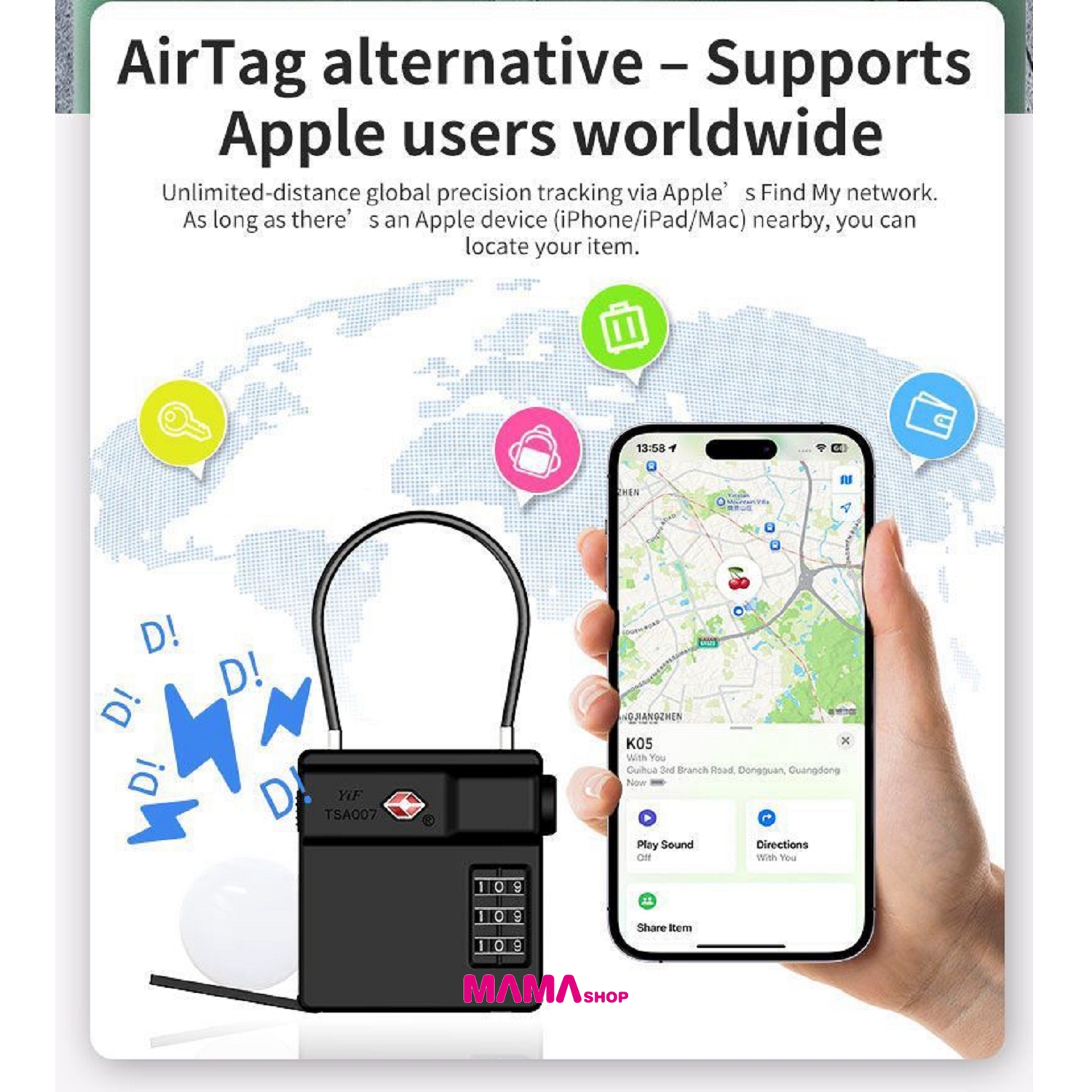 Micflip K05 智慧行李密碼鎖追蹤器（Smart TSA Luggage Lock）✈️