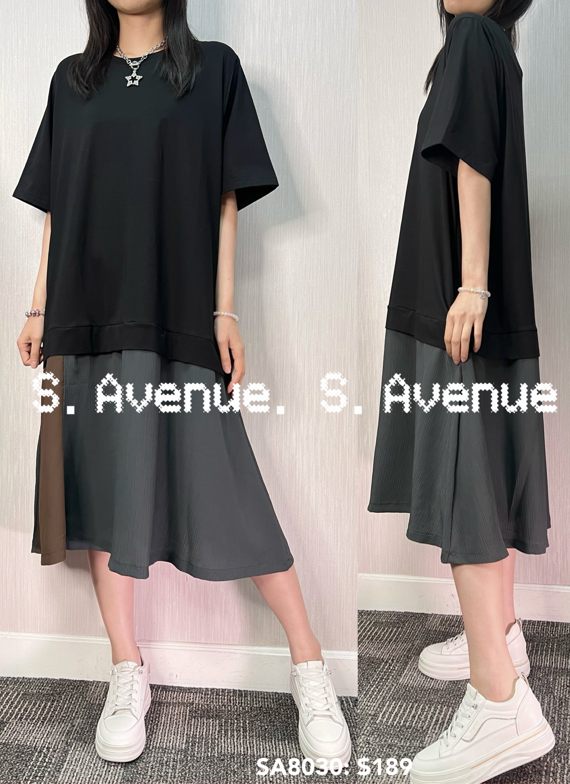 SA8030: 短袖下拼布op