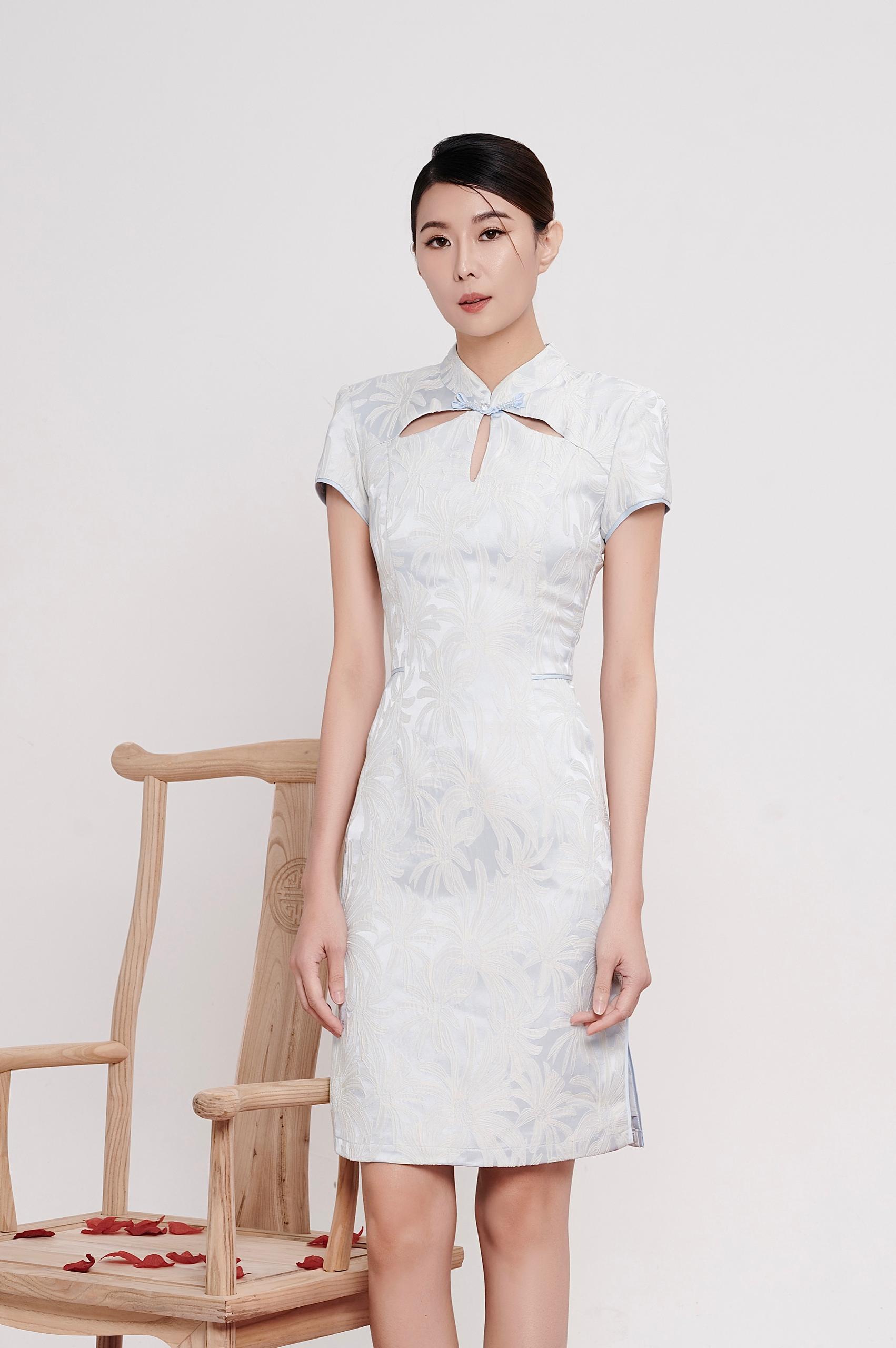 独家短袖旗袍 2124