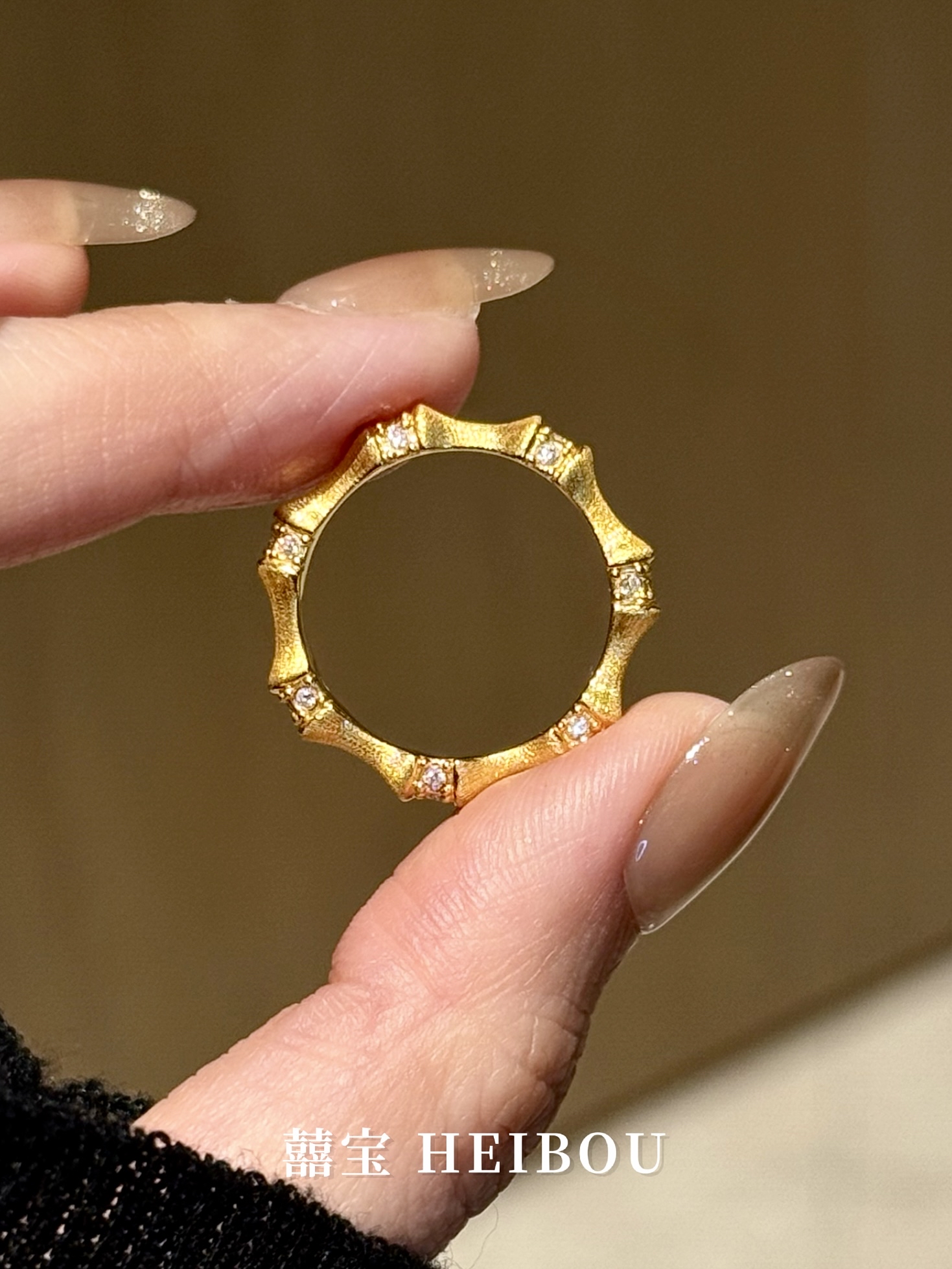 【5D镶嵌】竹节拉丝戒指