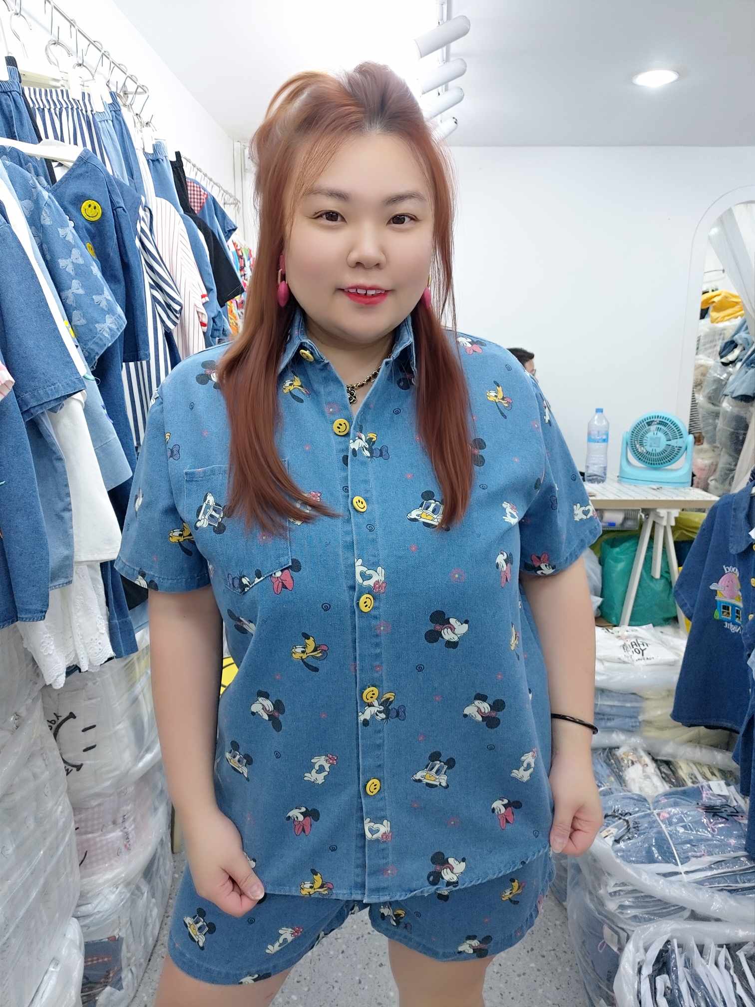 ENE01 卡通牛仔图案套装